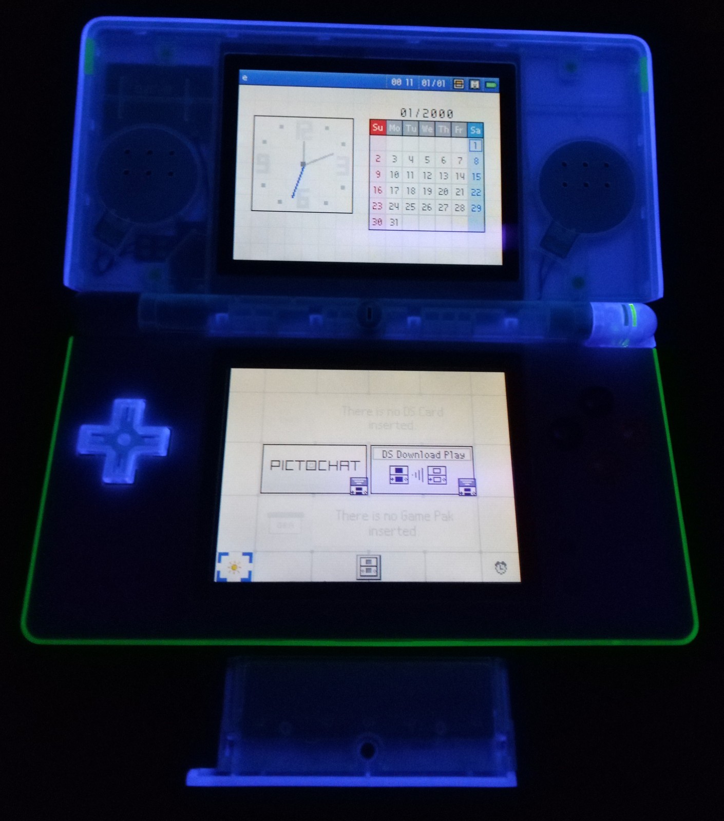 Nintendo DS Lite ReShell Purple Neon Yellow Blue Pink Gold USB Cable Gameboy GBA