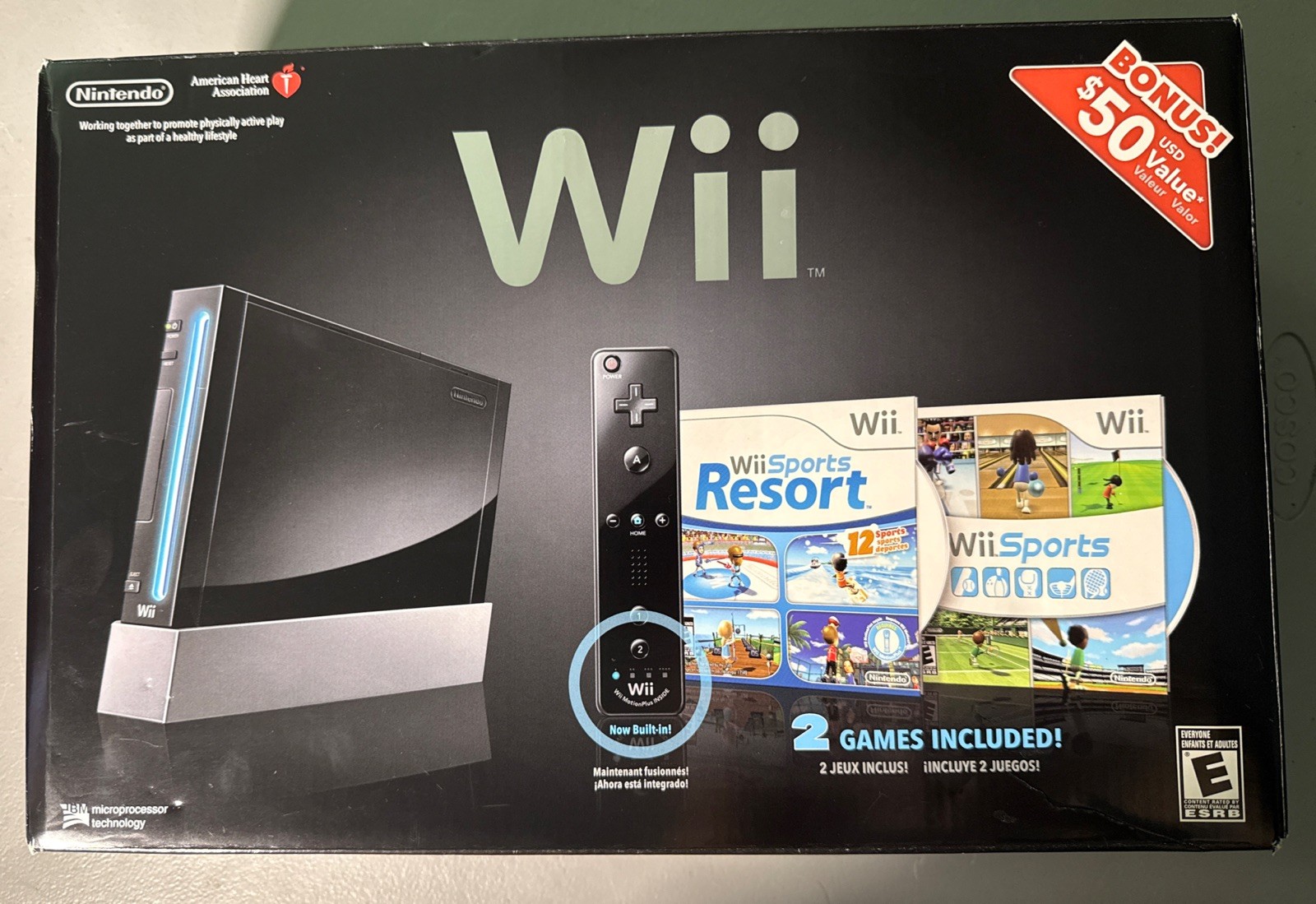Nintendo Wii Black Bonus Wii Sports / Resort Console Bundle BOX ONLY NO SYSTEM