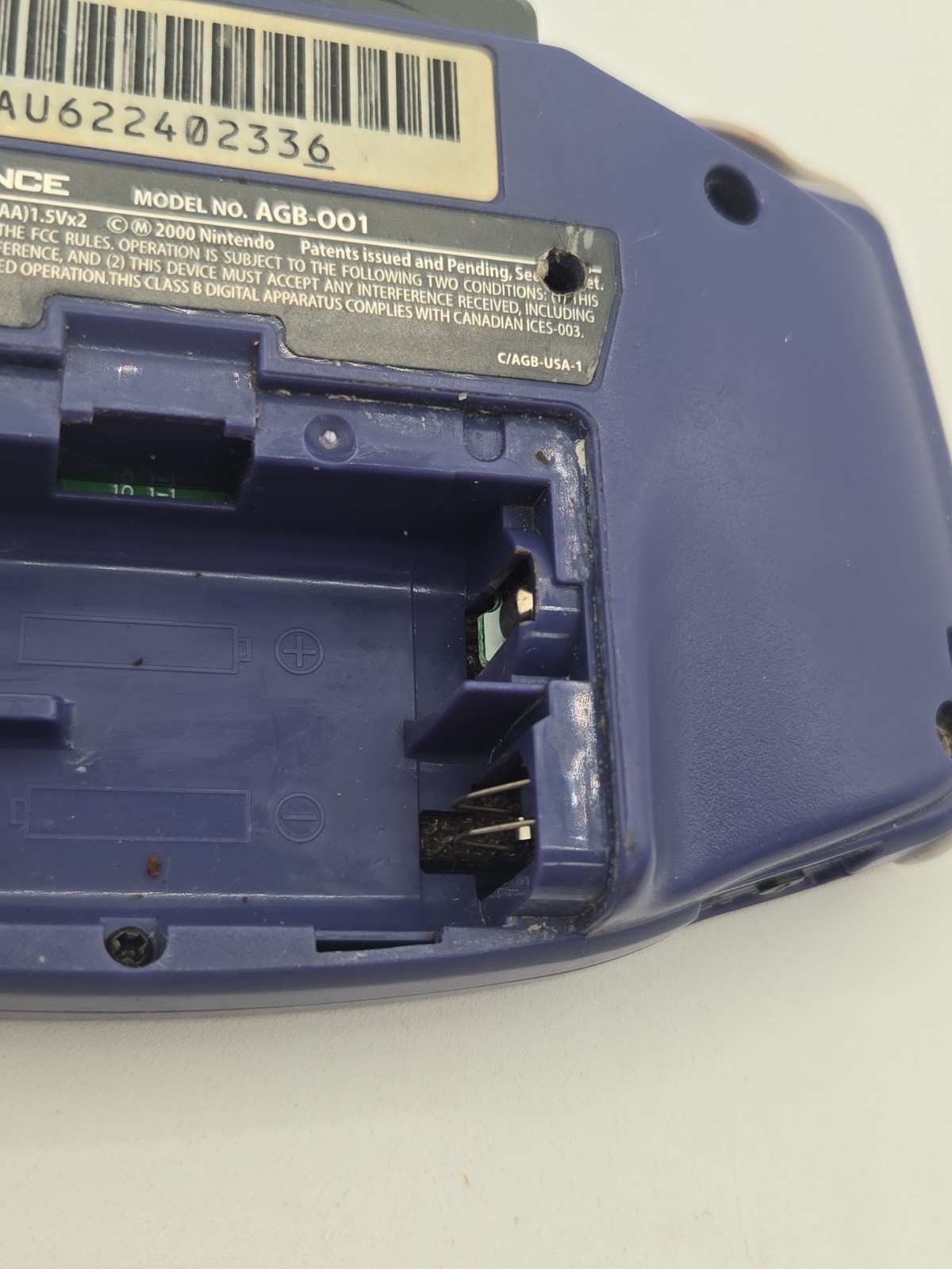 Nintendo Gameboy Advance AGB001 Cobalt Indigo Blue Handheld System Console GBA