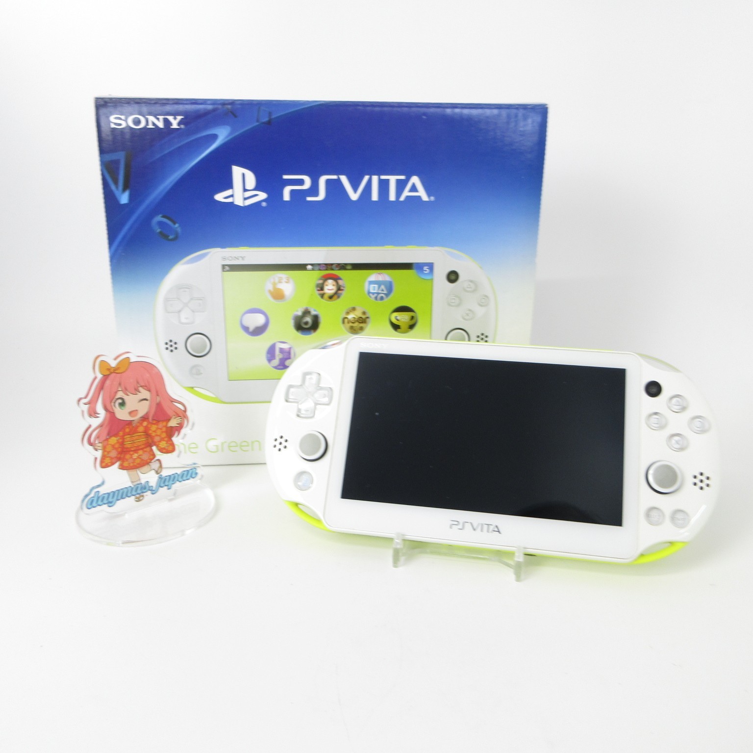 【Excellent】Sony PS Vita PCH-2000 Lime Green / White Wi-Fi Model Console #NET0422
