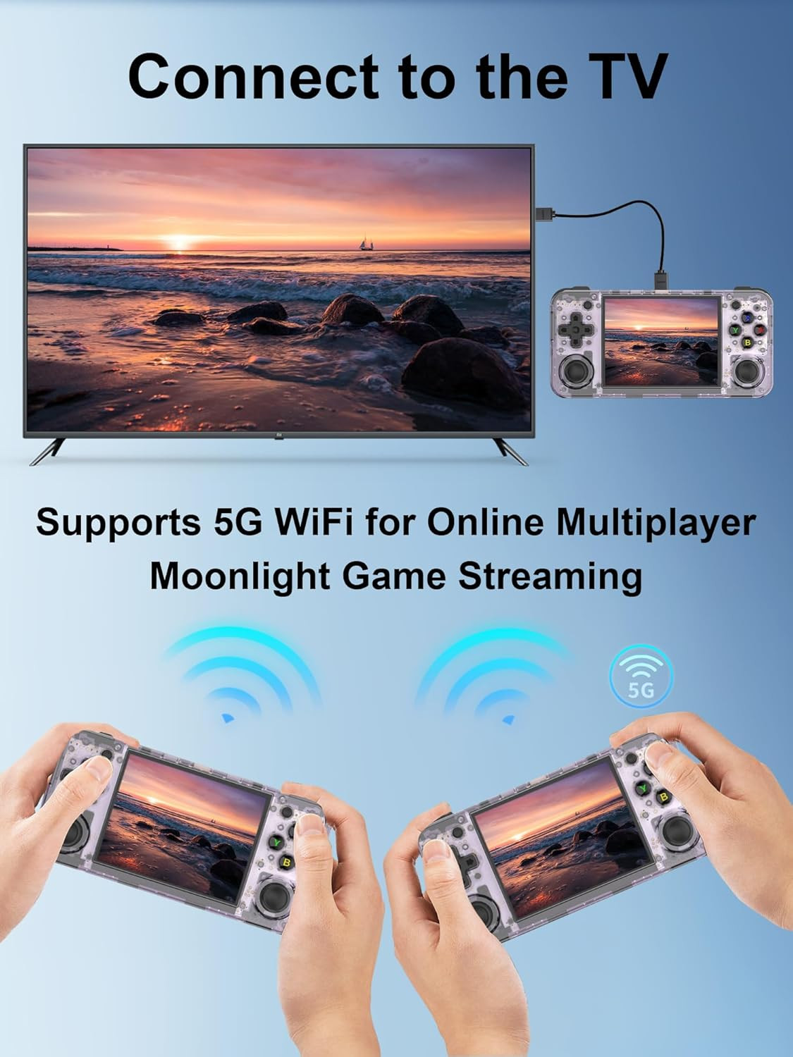 RG35XX H Retro Handheld Game Console 3.5 Inch IPS Screen Linux OS Built-In 64G +