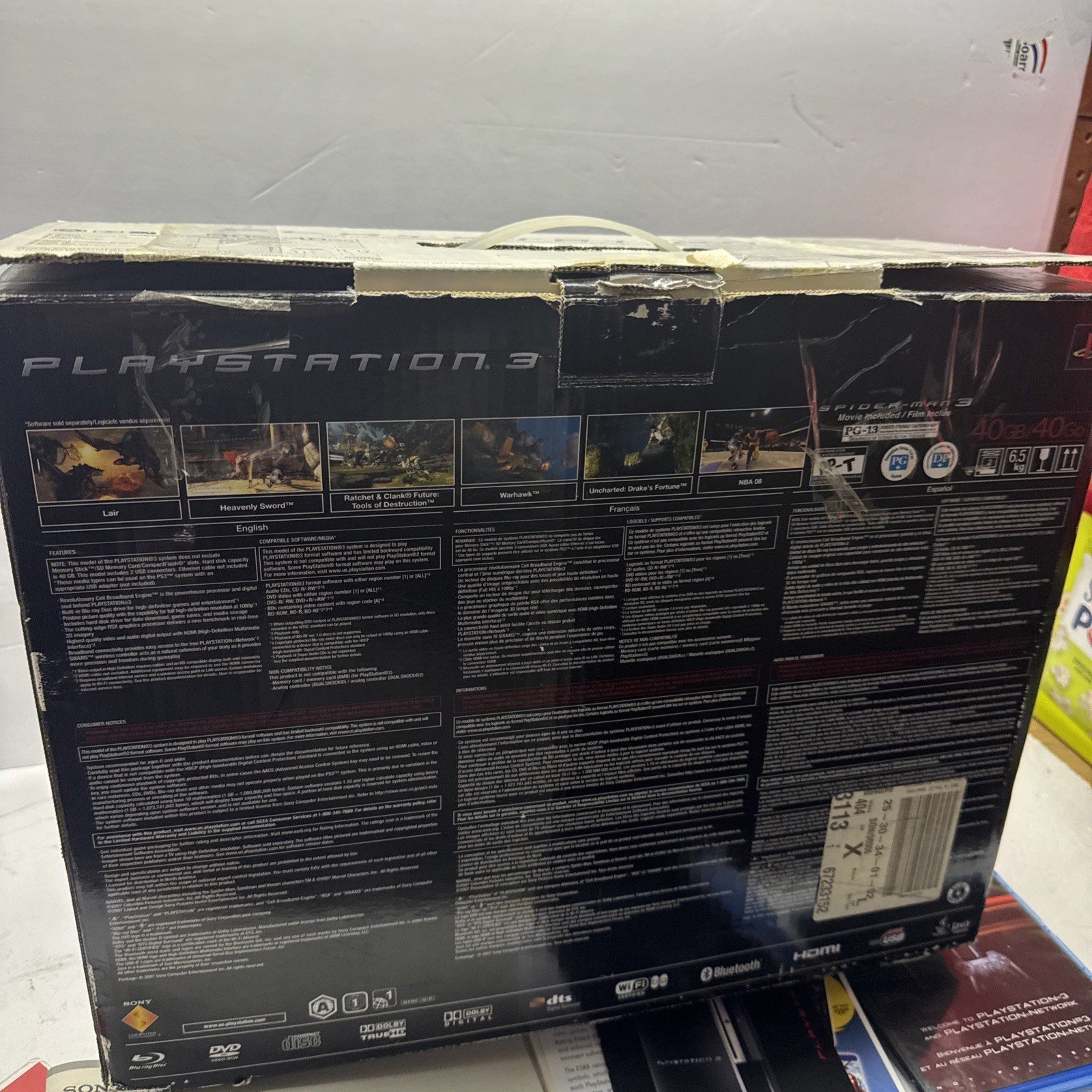 *Box Nd Inserts Only*Sony PlayStation 3 PS3 40GB Spider-Man 3 Movie Pack