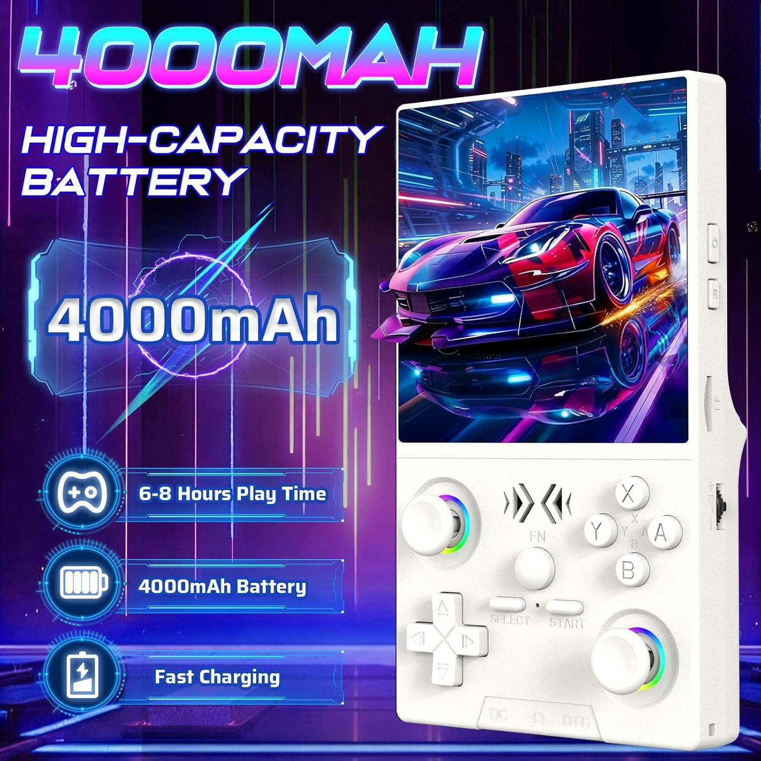XF40V Retro Handheld Game Console with 2X Detachable Joysticks – 4.0 Inch IPS HD