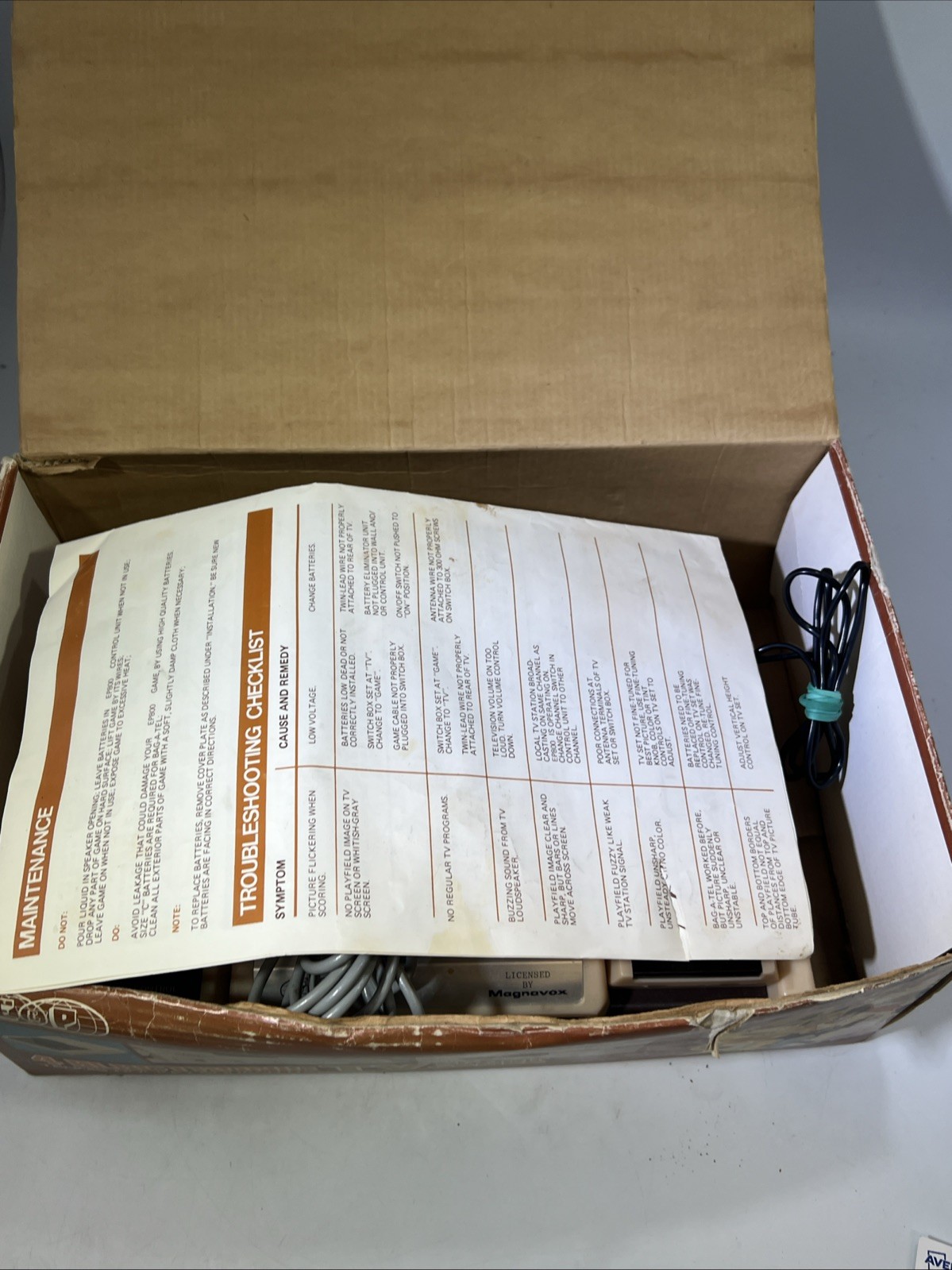 E&P-800 Sharp Magnavox 4 Sports Electronic Video Games W/Box & Manual (Parts)#ML