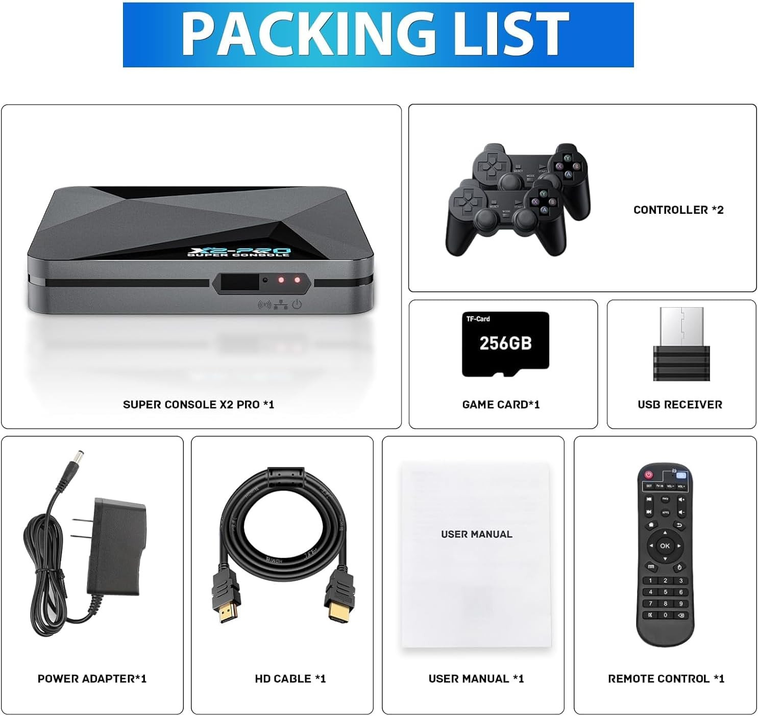 Retro Game Console with 65000+ Games, Super Console X2 Pro Video Game Console An