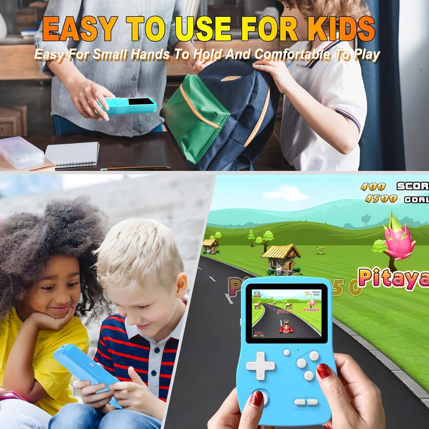 32 Bit Handheld Games for Kids Preloaded 139 Video Games Blue