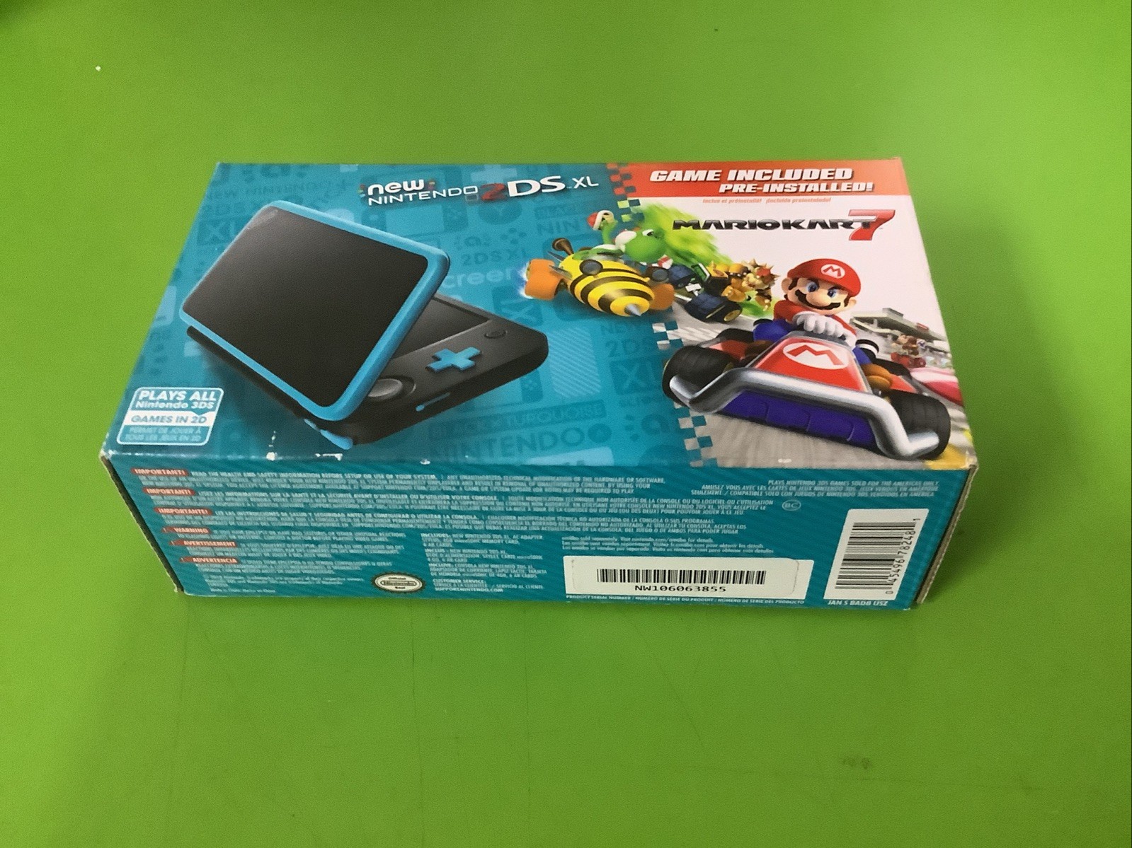 Nintendo 2DS XL Handheld Console with Mario Kart 7 Bundle – Black/Turquoise NEW
