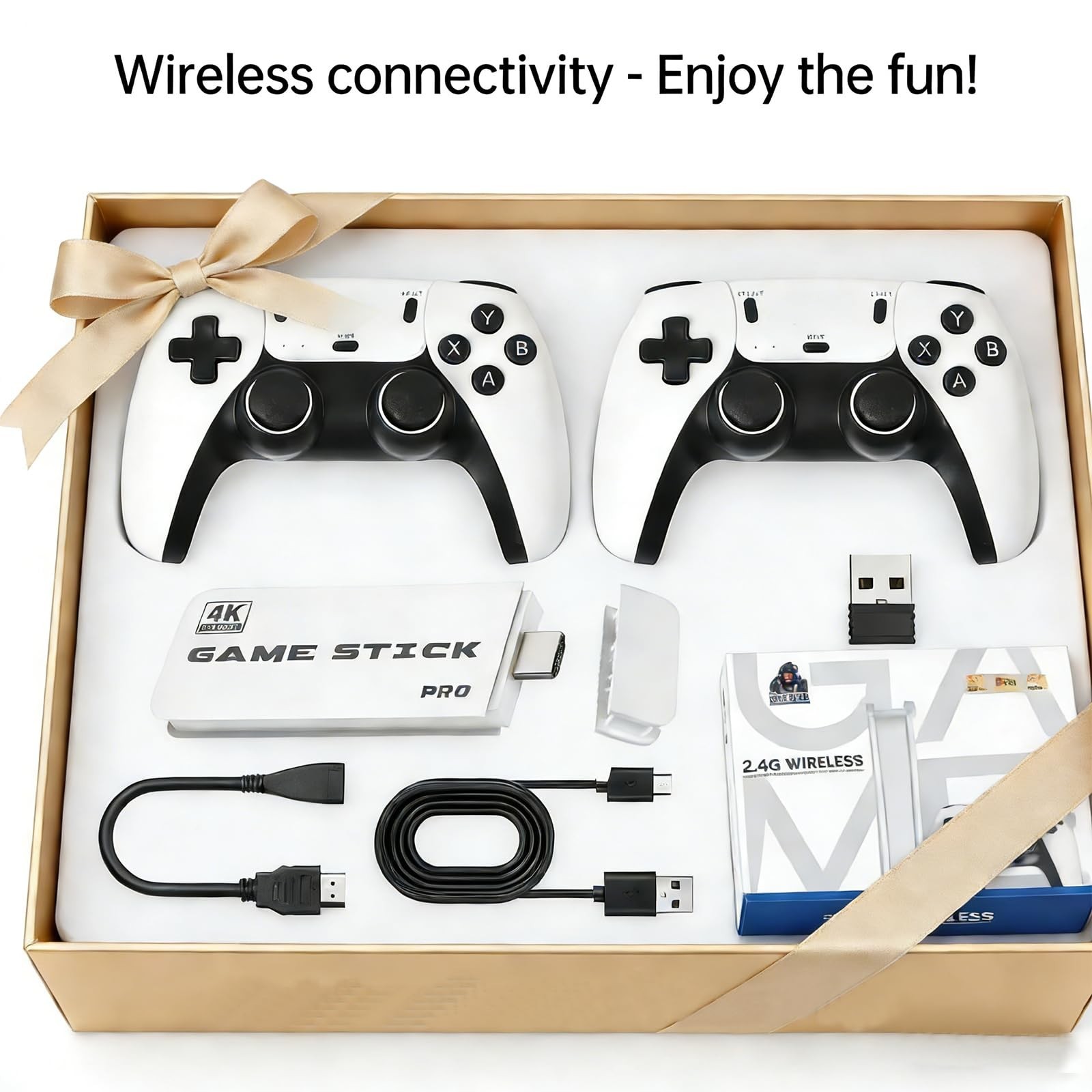 128GB Retro Game Stick – Plug & Play HDMI Console for TV/PC, Dual Wireless Contr