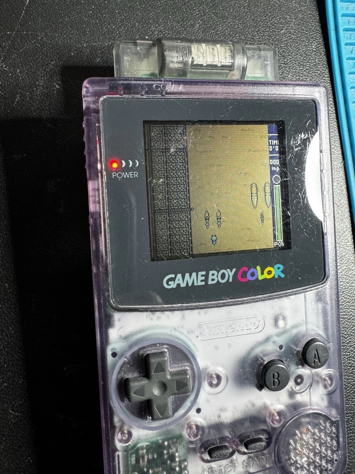 Nintendo Game Boy Color Atomic Purple W/ Star Wars Episode One Racer Works Great