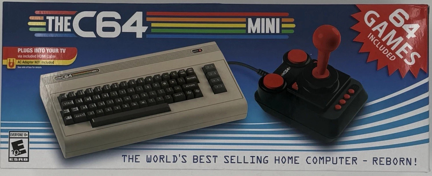 NEW THE C64 MINI Commodore – 64 Retro Games On Console & Joystick RATED E NEW