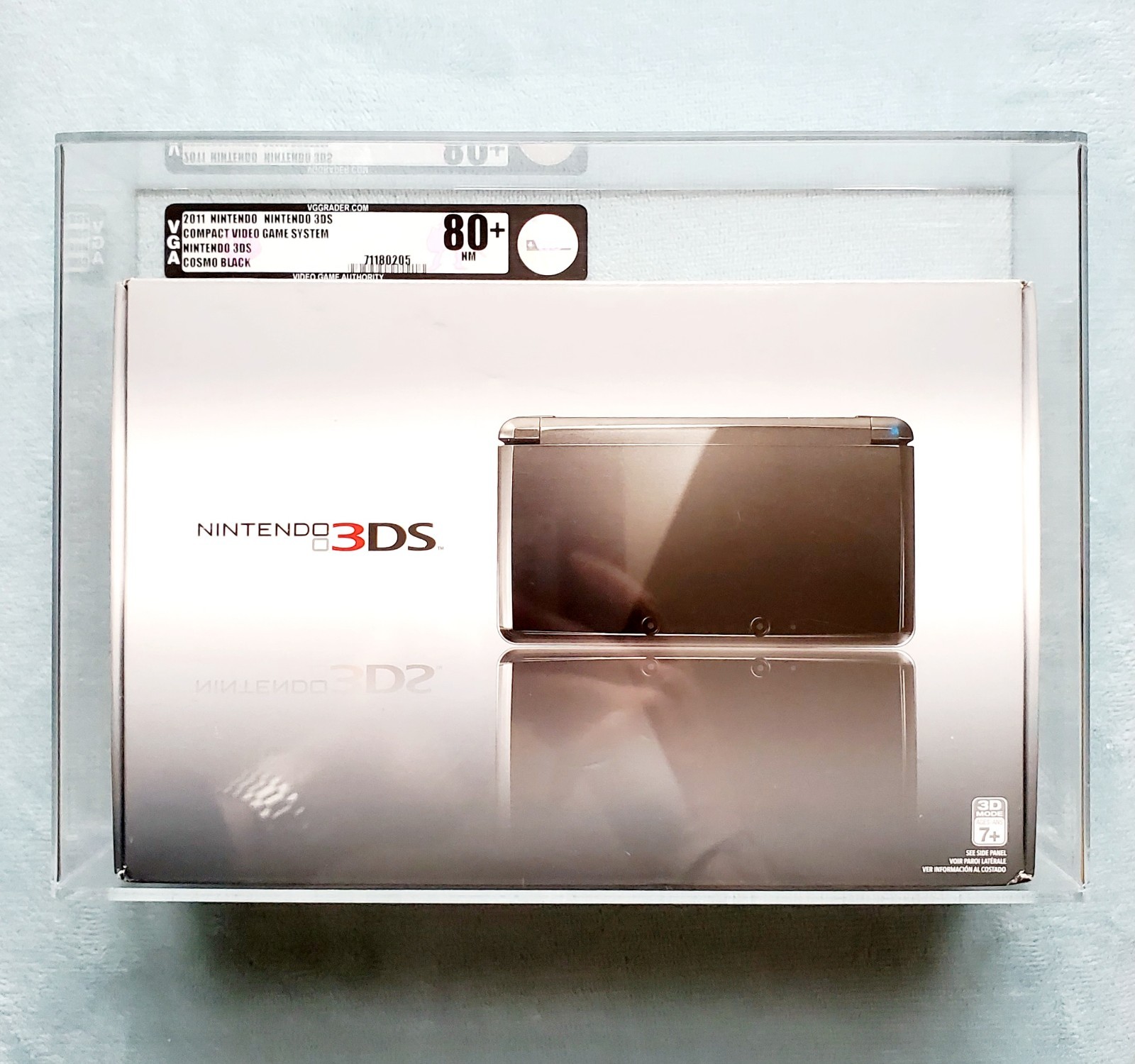 OG RELEASE NINTENDO 3DS COSMO BLACK Graded VGA 80+ Handheld New 1st Print Sealed