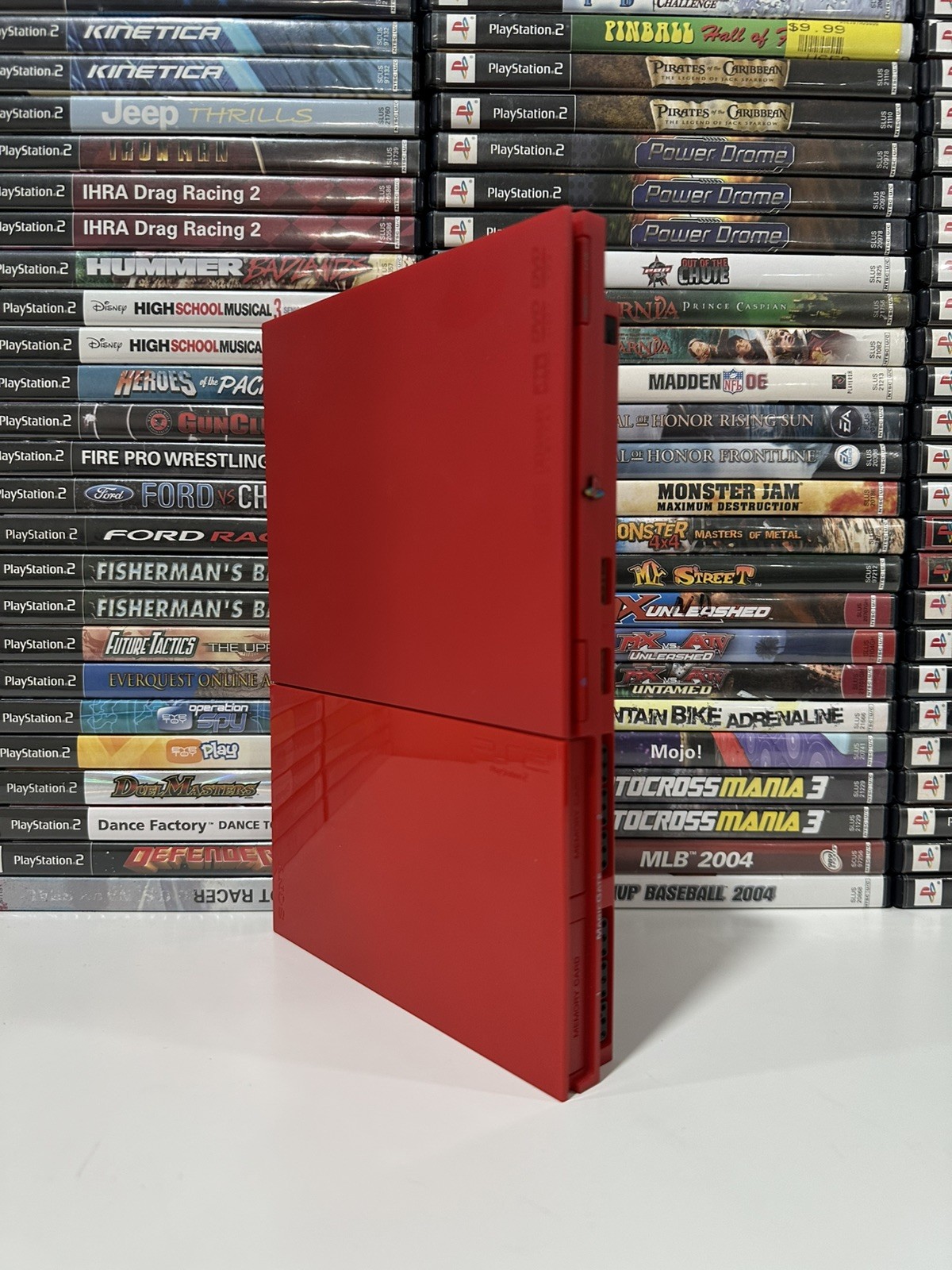 Sony PlayStation 2 Slim Cinnabar Red OEM Bundle– Tested, Ready to Play + 2 Games