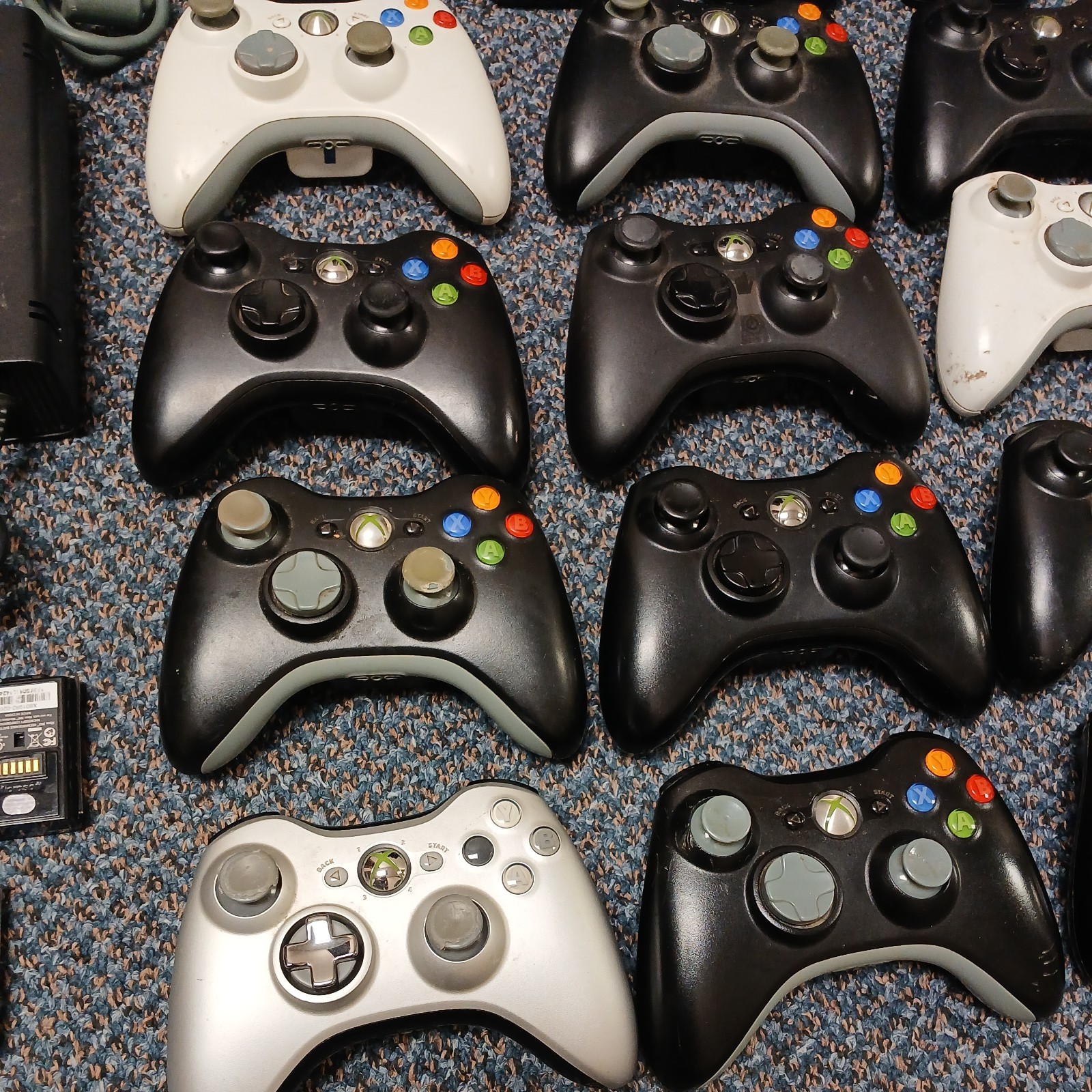 Lot Of 4 Xbox 360, 9 controllers. Most work the other for parts or repair.