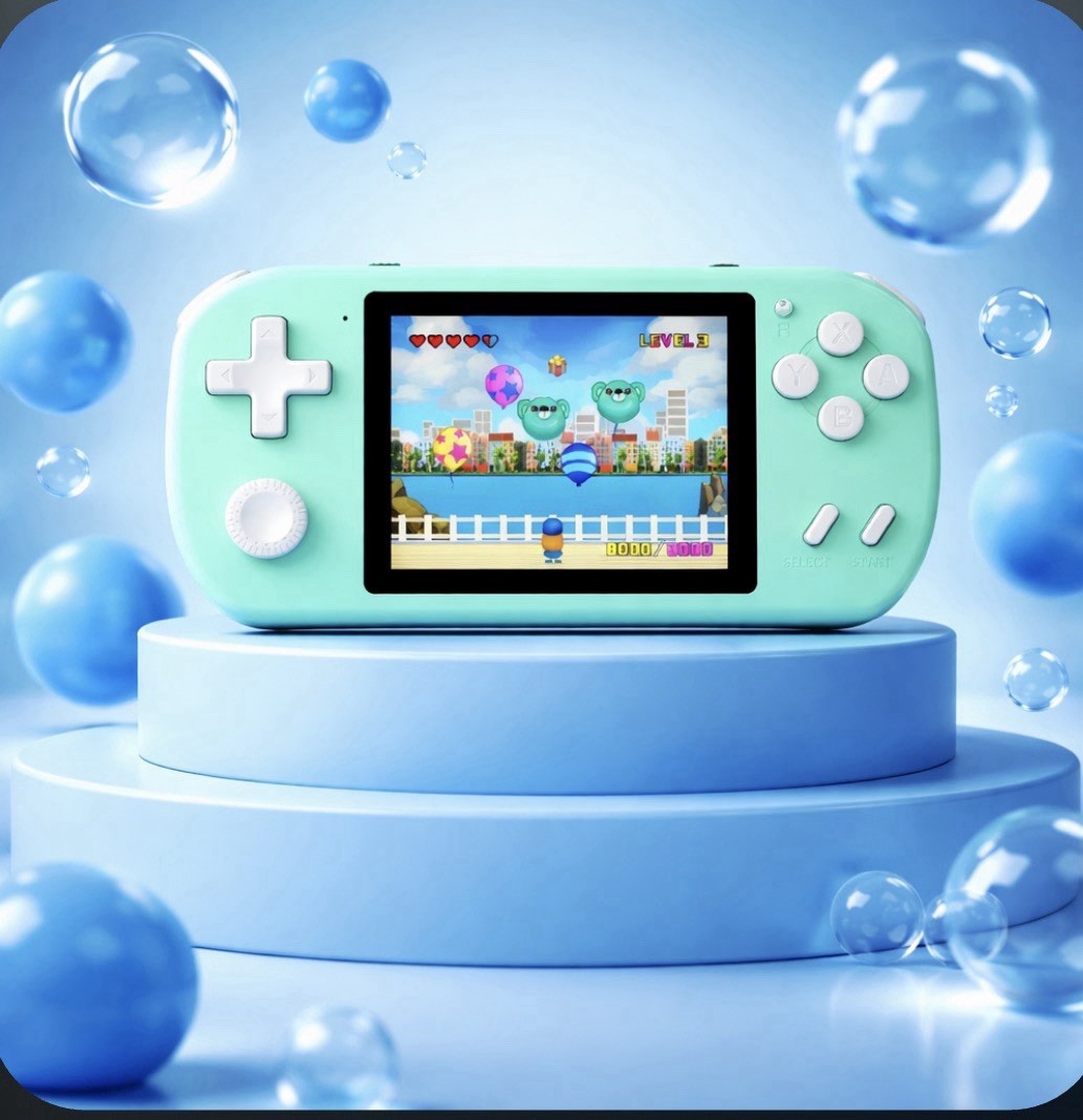 The Great Boy GB-682 Handheld Console, Preloaded Games, Blue/yellow