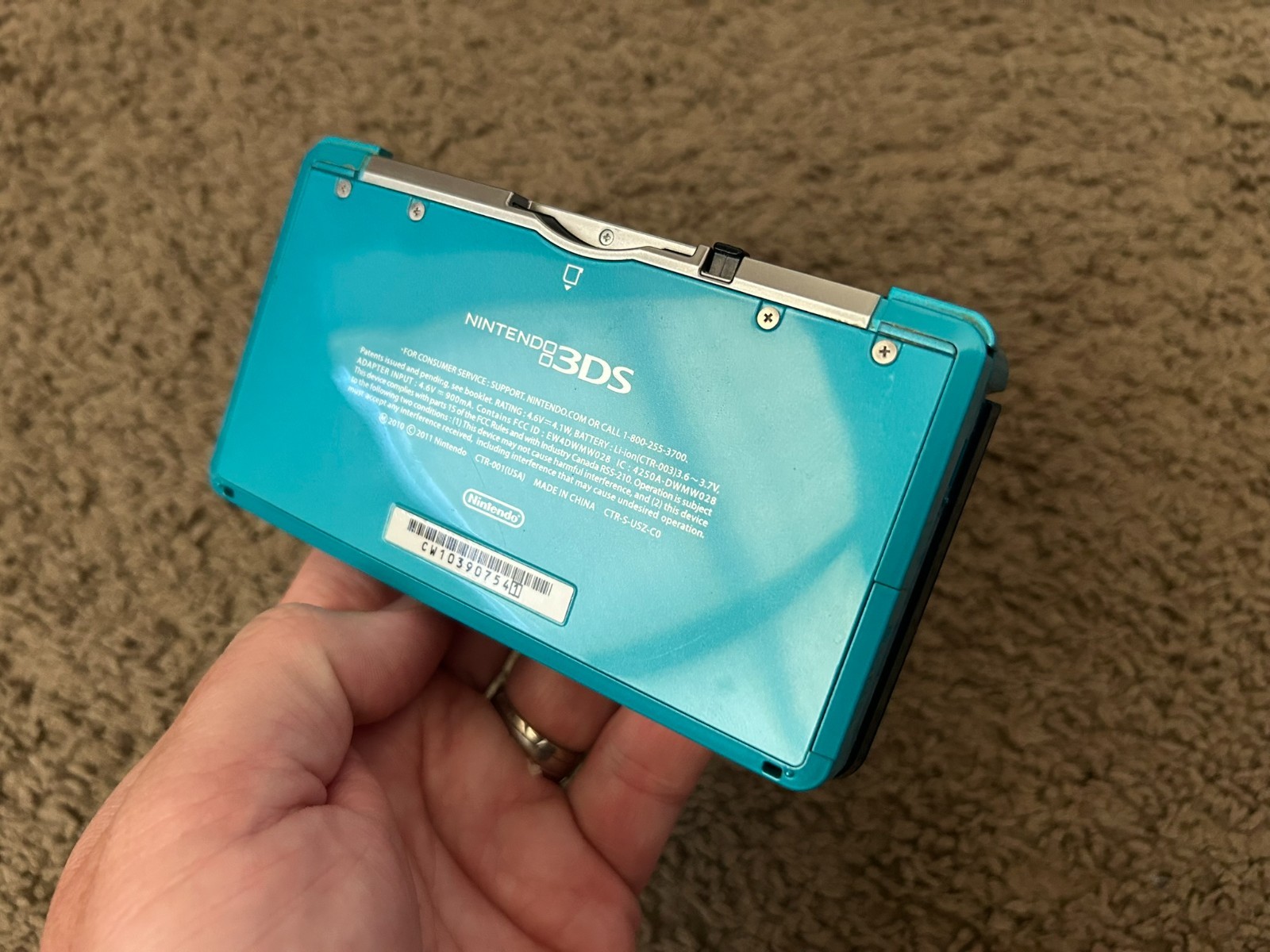 Nintendo 3DS Handheld System Aqua Blue + Pokemon: Alpha Sapphire bundle lot