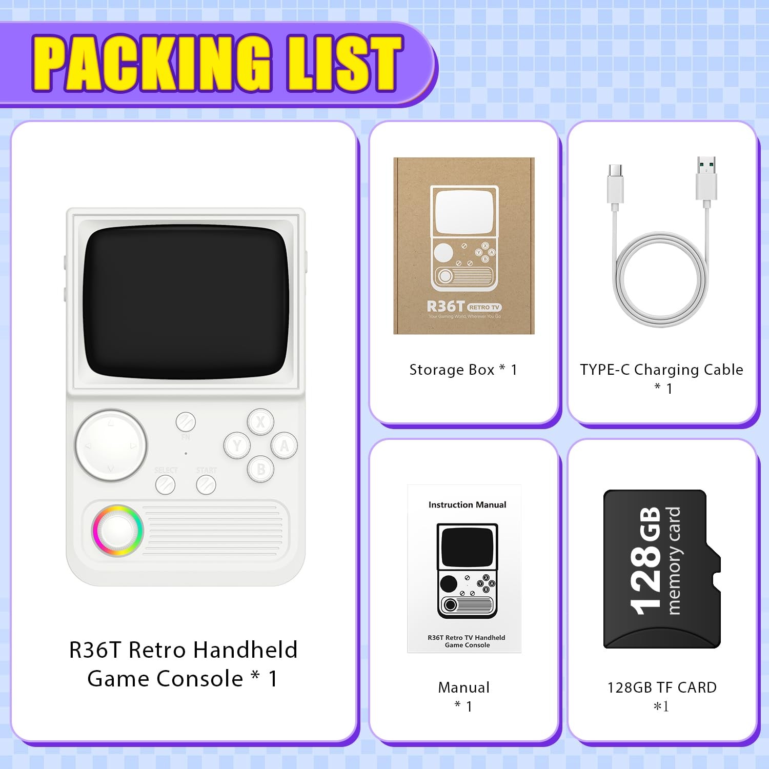 R36T Retro Gaming Console, 3.5” IPS Screen CRT-Inspired, Handheld Game Conso…
