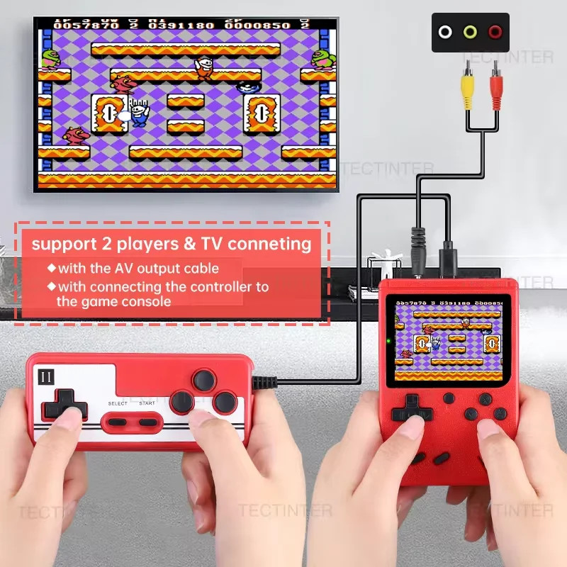 Retro Portable Handheld Game Console Built In 500 Classic Games Video Kids Gift
