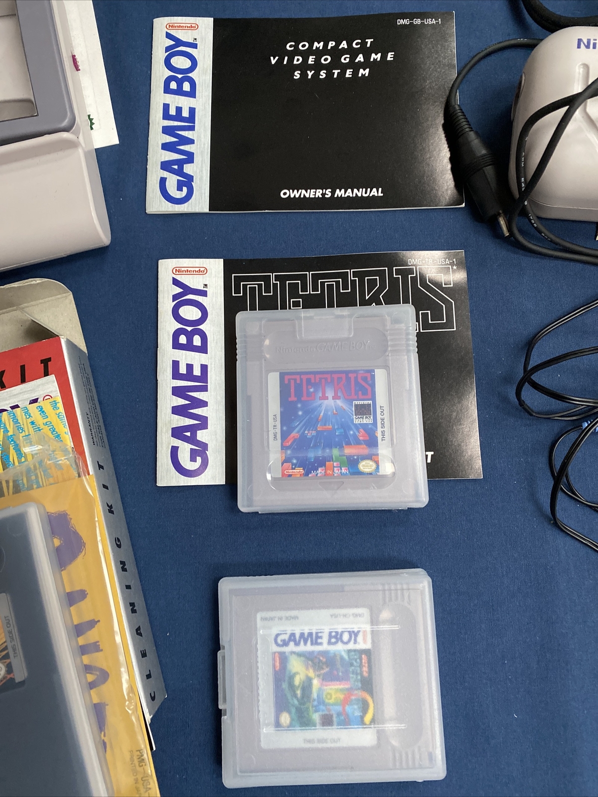 Gray 1989 Nintendo GAME BOY DMG-01 TETRIS Light Boy Cleaning Kits Case etc.
