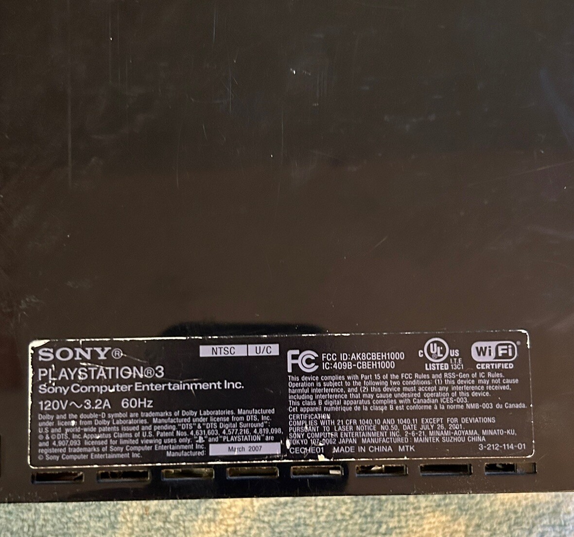PARTS OR REPAIR Sony PlayStation 3 CECHE01 Backwards Compatible System AS IS !!