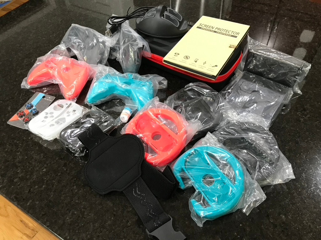 Arisll Family Bundle for Nintendo Switch Carry Case, Screen Protector and MORE
