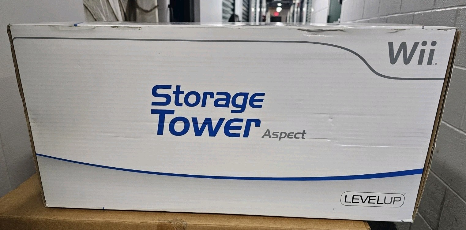 Nintendo Wii 2010 White Storage Tower Level Up Aspect Gaming NEW FACTORY SEALED