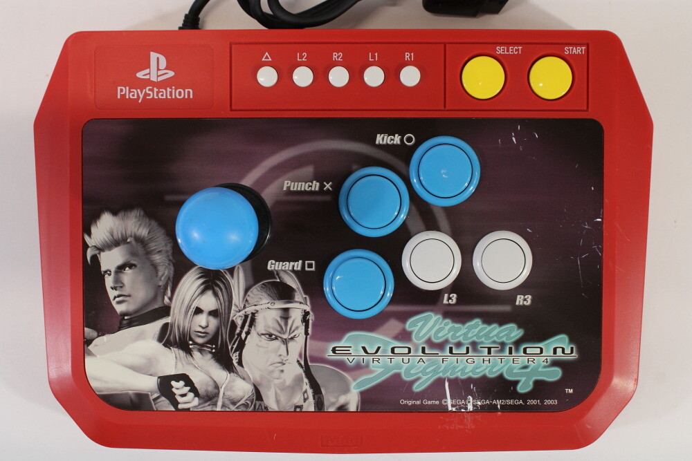 Hori Virtua Fighter 4 Evolution Stick Red Arcade Controller PS2 PS1 Japan Import