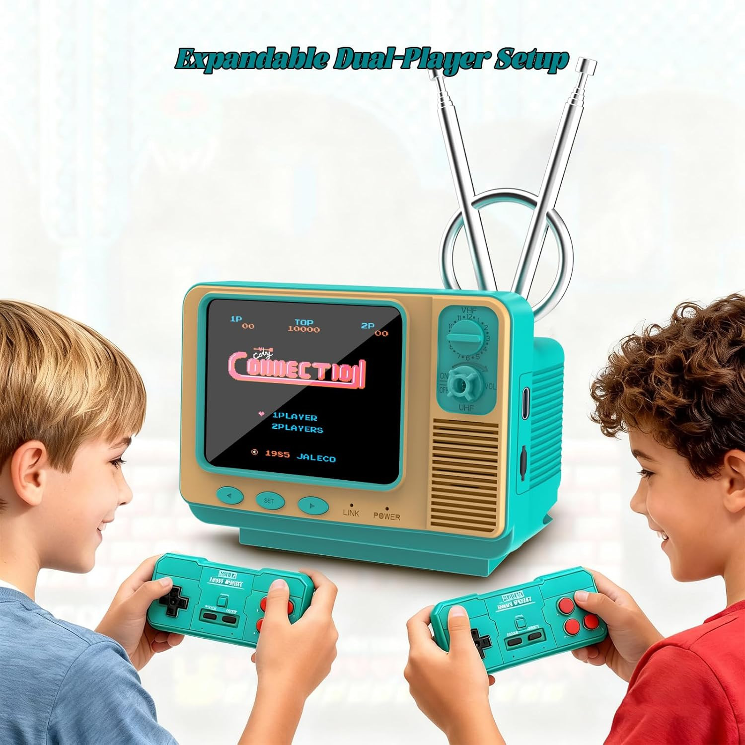 Retro Handheld Game Console – GV300S JALECO+168 Classic Games Mini TV Style with