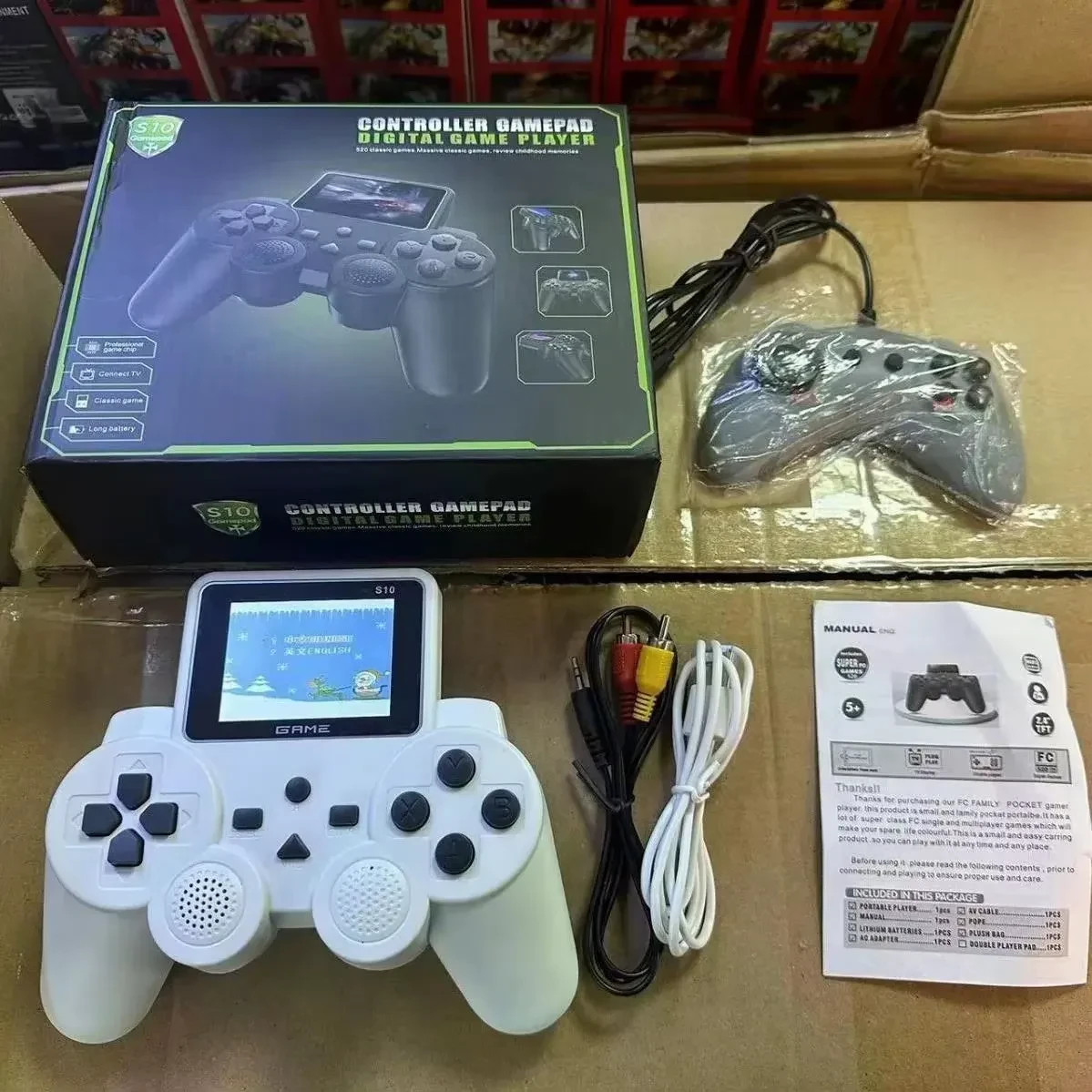 New Kids Retro Handheld Game Console 520 Games Gifts Party Favors Controller