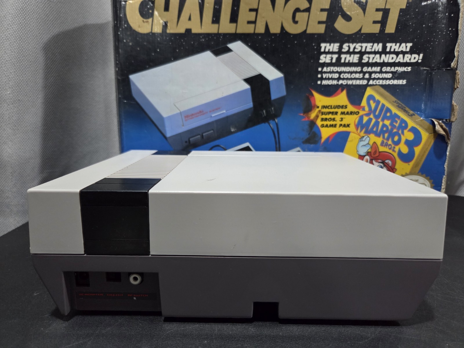 1992 Nintendo NES CHALLENGE SET In Box W/ Super MARIO Bros. 3 CIB NO Styrofoam