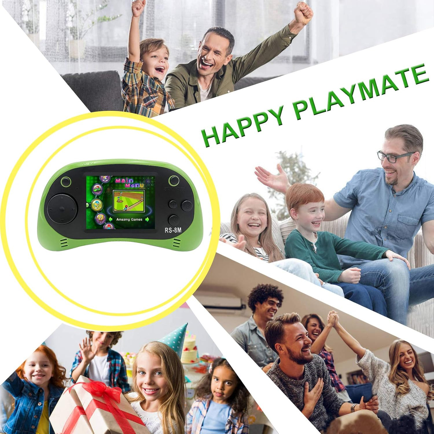 16 Bit Kids Handheld Games Built-In 220 HD Video Games, 2.5 Inch Portable Game P