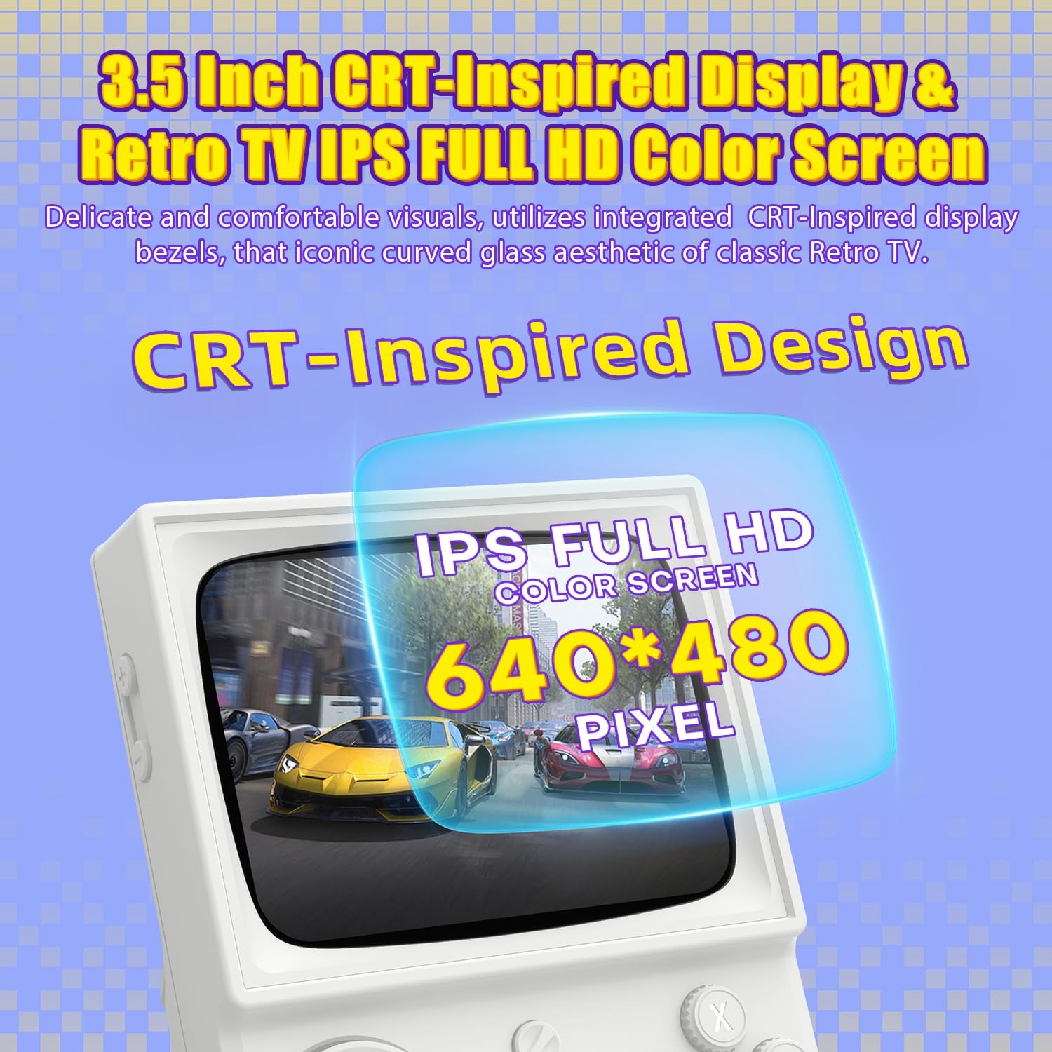 R36T Retro Gaming Console, 3.5” IPS Screen CRT-Inspired, Handheld Game Conso…