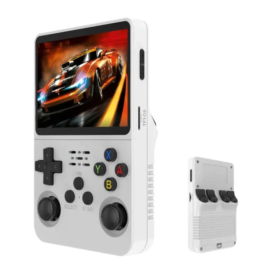 R36S Retro Handheld Game Console 128GB White Portable Gaming Player