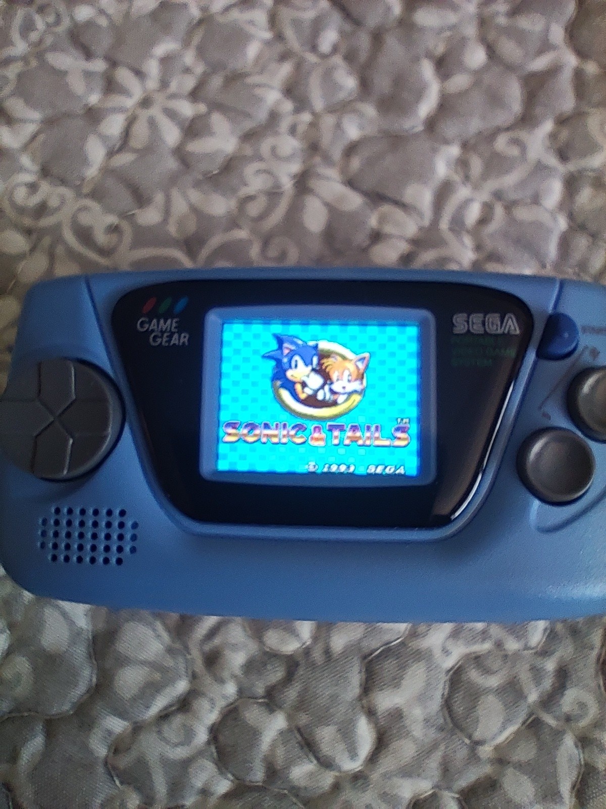 Sega Game Gear Micro Blue, Sonic, Gunstar Heroes, US seller, complete CIB, works