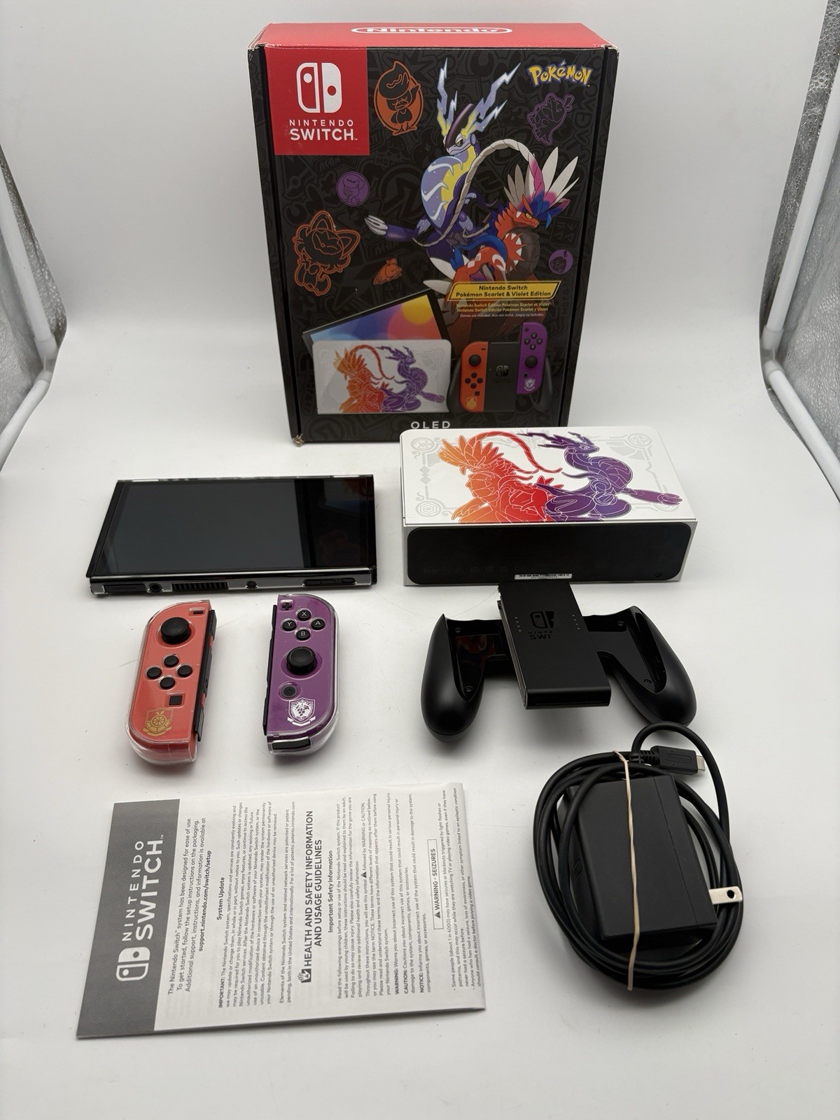 Nintendo Switch OLED Pokemon Scarlet & Violet Edition Console Bundle Complete