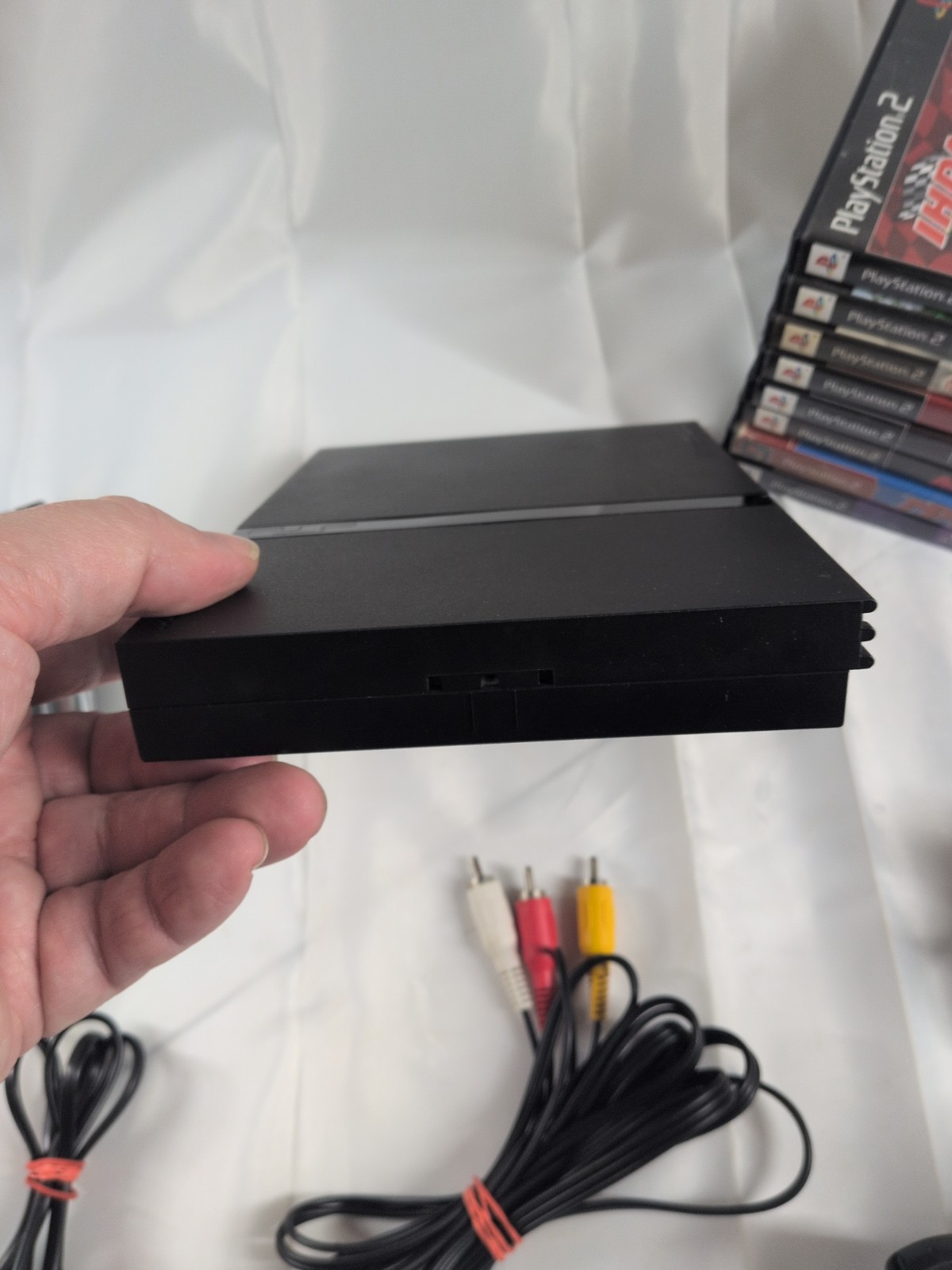 Sony PlayStation 2 Slim PS2 Console SCPH-77001 & 19 Game Bundle w/ Controller…