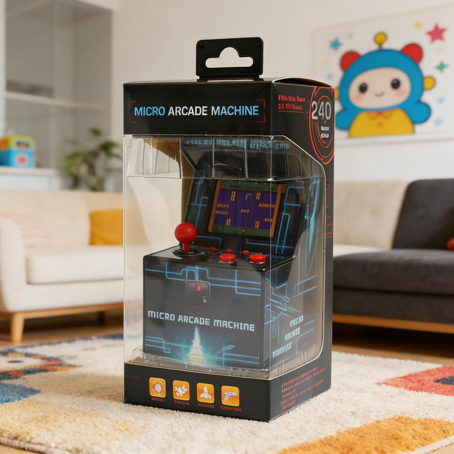 Retro Handheld Game Console for Kids, Mini Arcade Machine with 240 Built-In Game