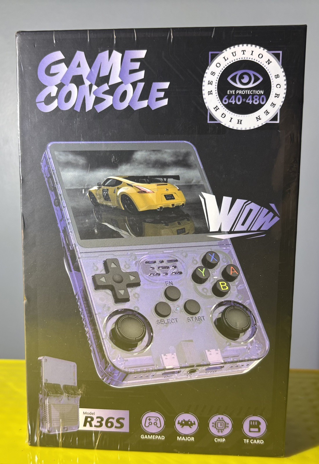 R36S Black Handheld Game Console 3.5 Inch IPS Screen 20000+ Games Video Games