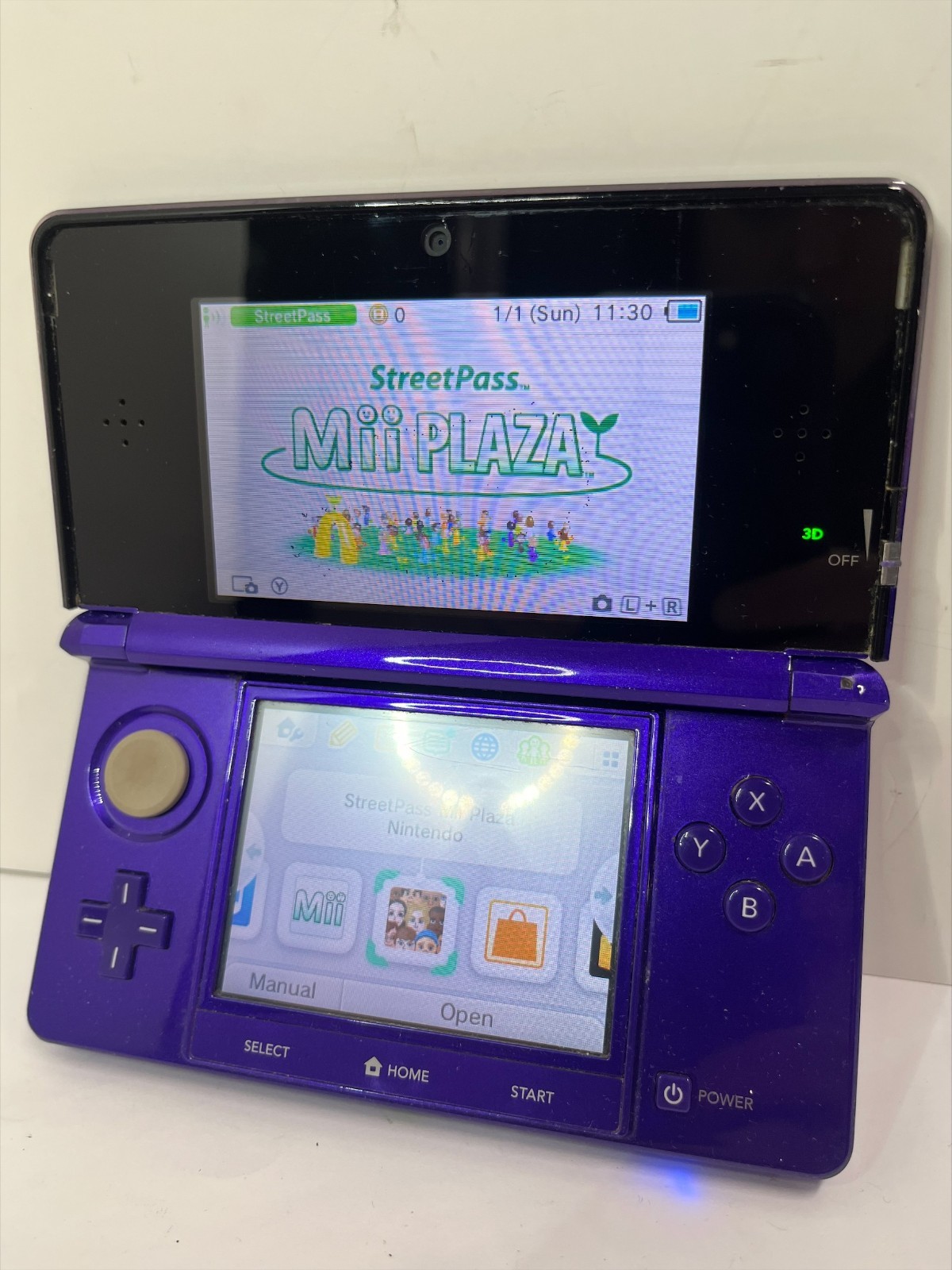 FOR PARTS! Nintendo 3DS – Purple – Various issues! Please read! (B387)