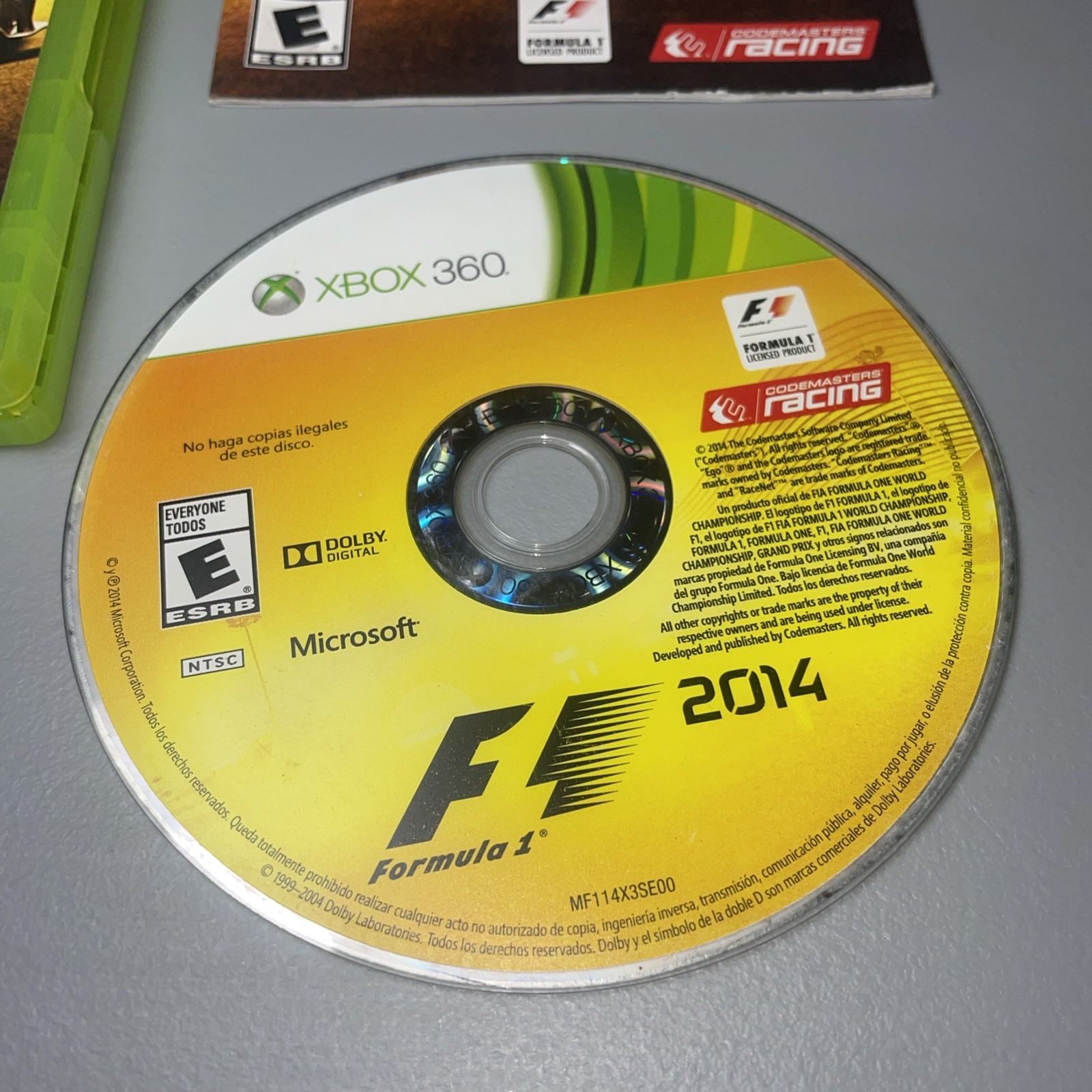 F1 2014 (Microsoft Xbox 360, 2014) CIB w/Manual Tested And Working
