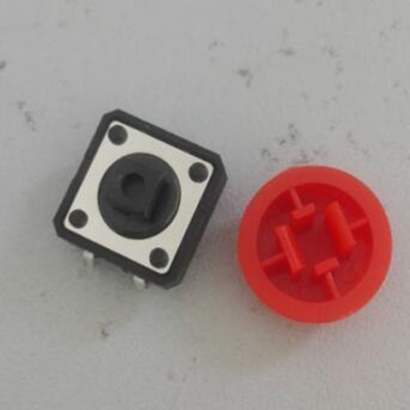3set Tactile Red Push Button Switch Momentary Tact & Cap PCB Panel Mount Select