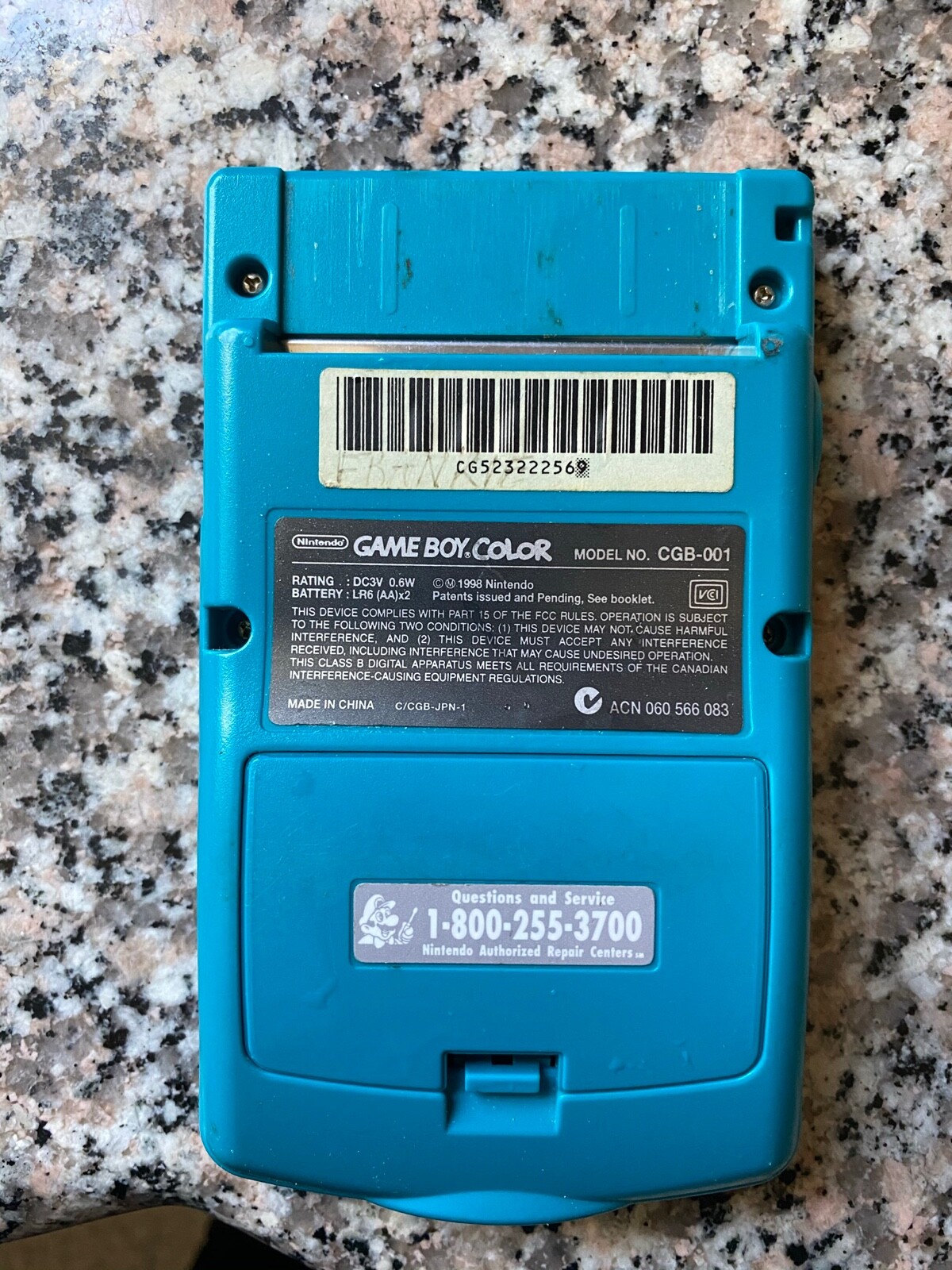 Nintendo Game Boy Color Handheld Game Console -Teal (with super Mario land game)