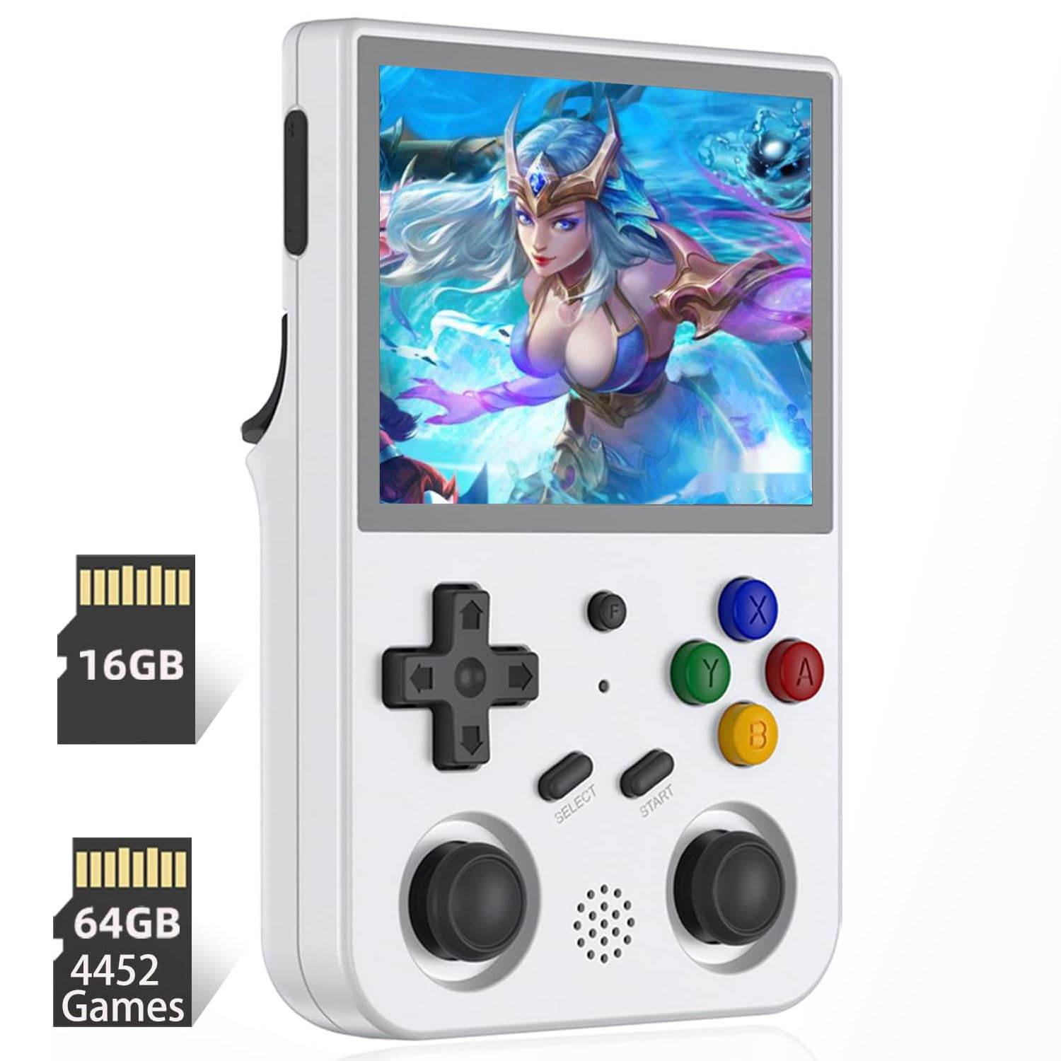 RG353V Retro Handheld Game with Dual OS Android 11 and Linux,Rg353V with 64G TF