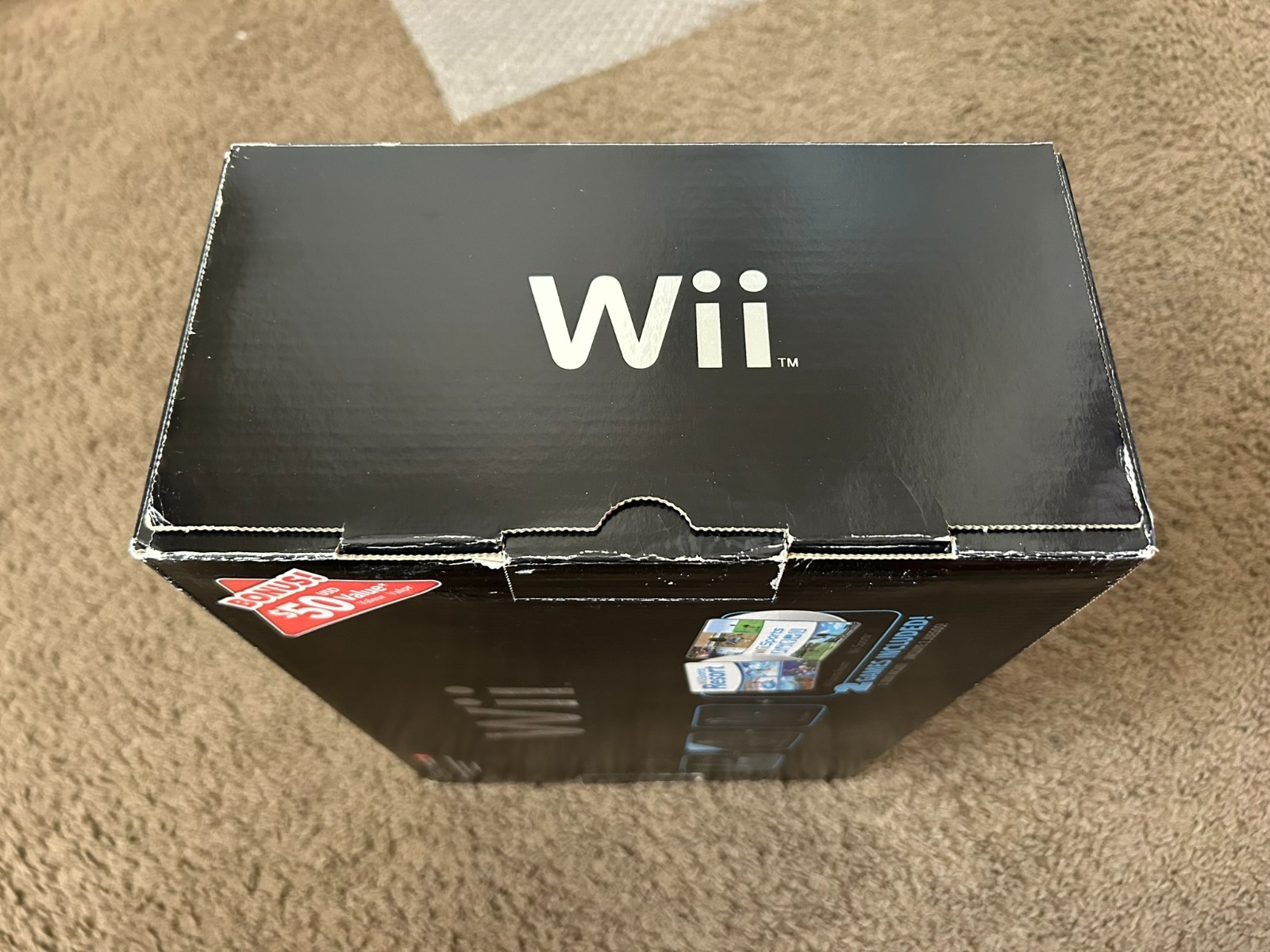 NEW Nintendo Wii With Wii Sports + Wii Sports Resort Black Console System Bundle