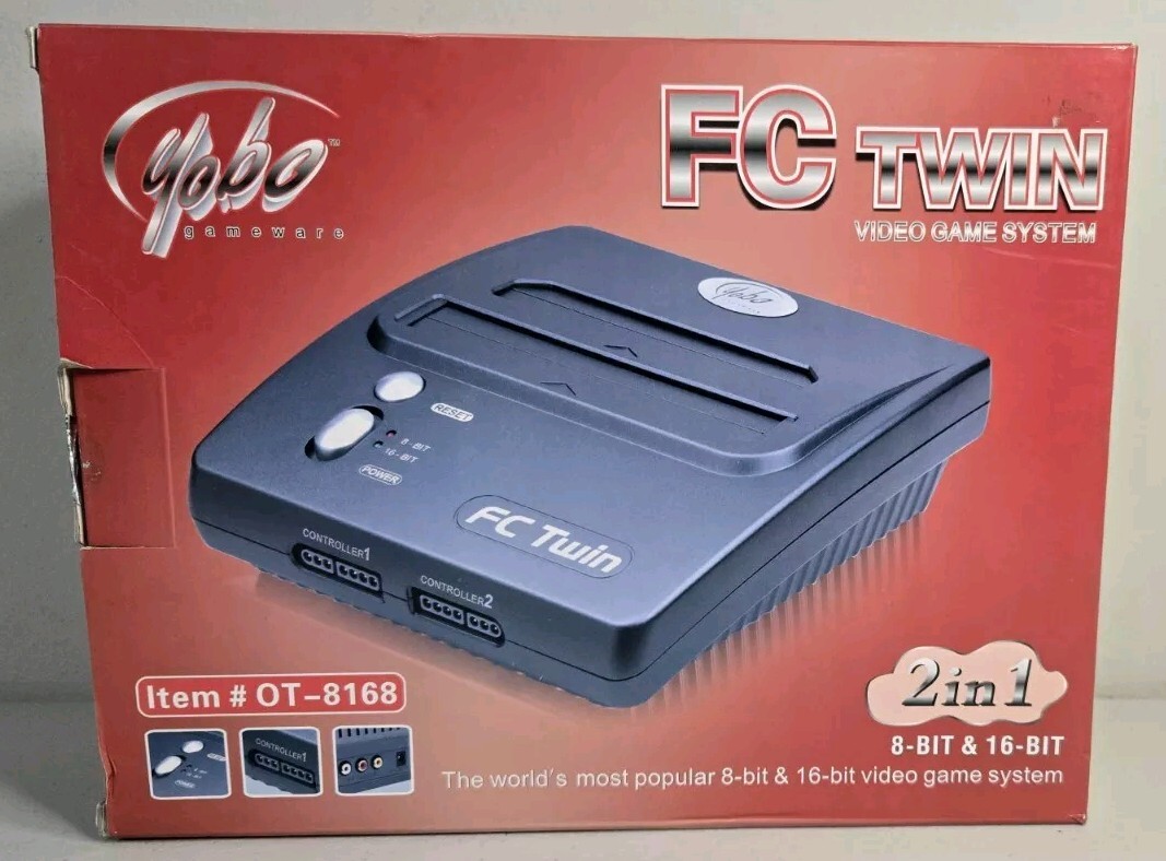 Yobo Gameware FC Twin Nintendo NES & SNES Dual Video Game Console OT-8168 New