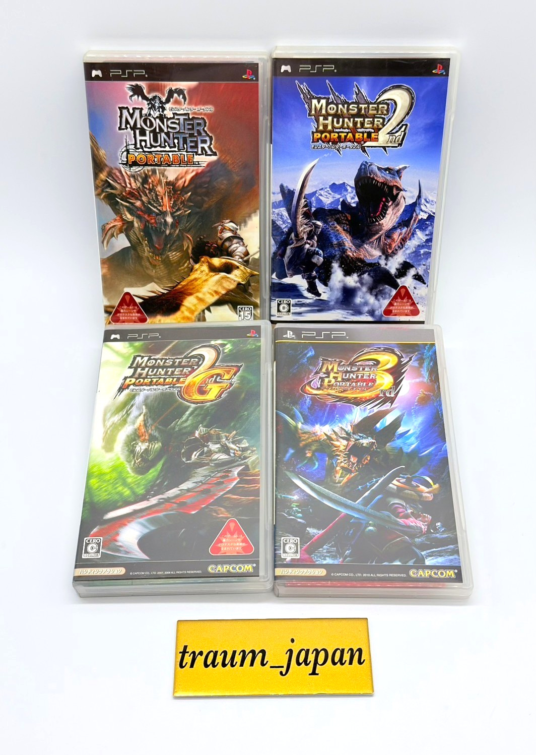 Monster Hunter Portable & 2nd & 2nd G & 3rd set Sony PSP Japan Tested