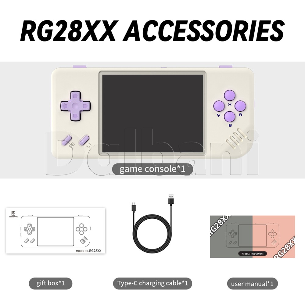 RG28XX Beige Anbernic Retro Handheld Game Console 2.83 Inch IPS Screen 64G