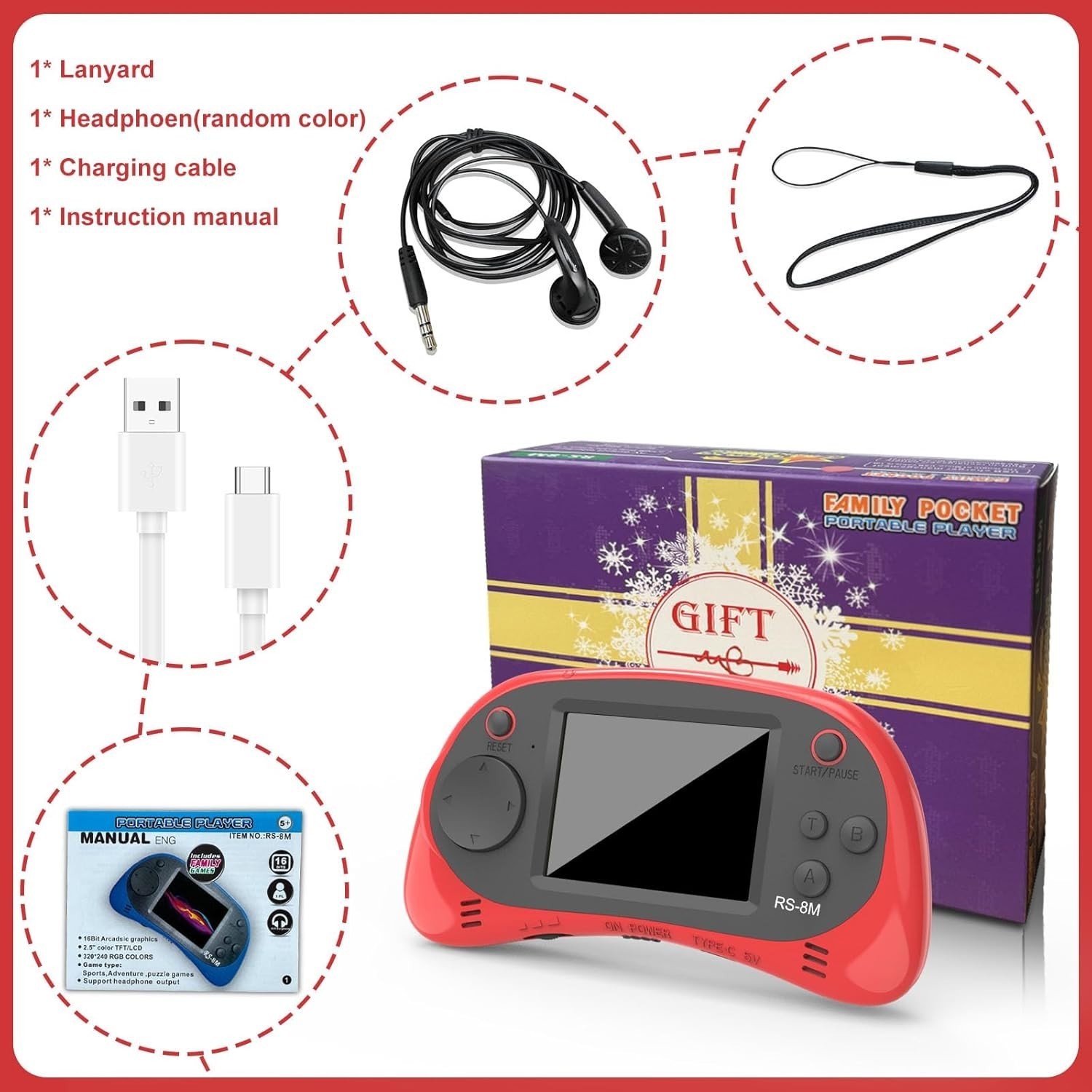 Children’s 220 Classic 16 Bit Portable Video Game – Perfect Travel Companion
