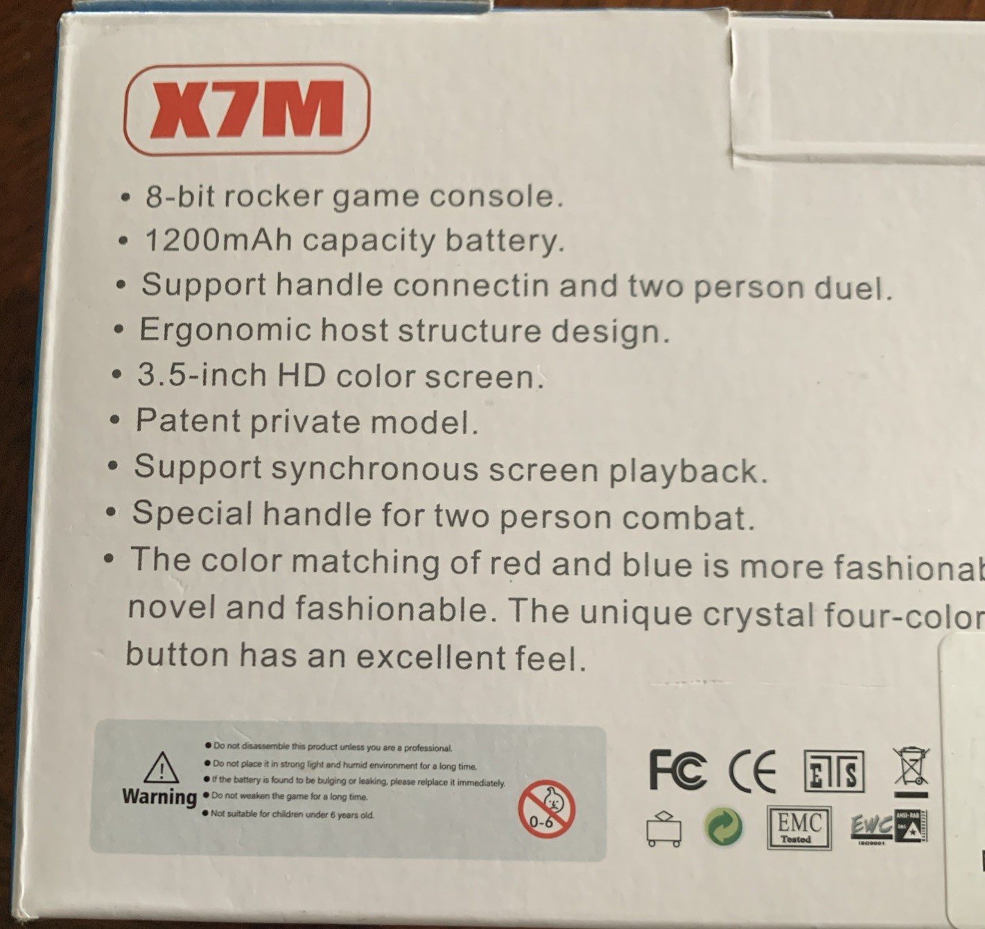 OH YOUTH JOYSTICK GAME CONSOLE- MODEL X7M – 3.5 INCHES -RED & BLUE –