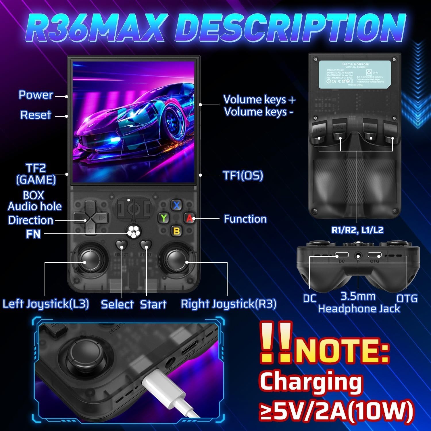 Ultimate Retro Handheld Console – 64GB, 4-Inch IPS Display, Long Lasting Battery