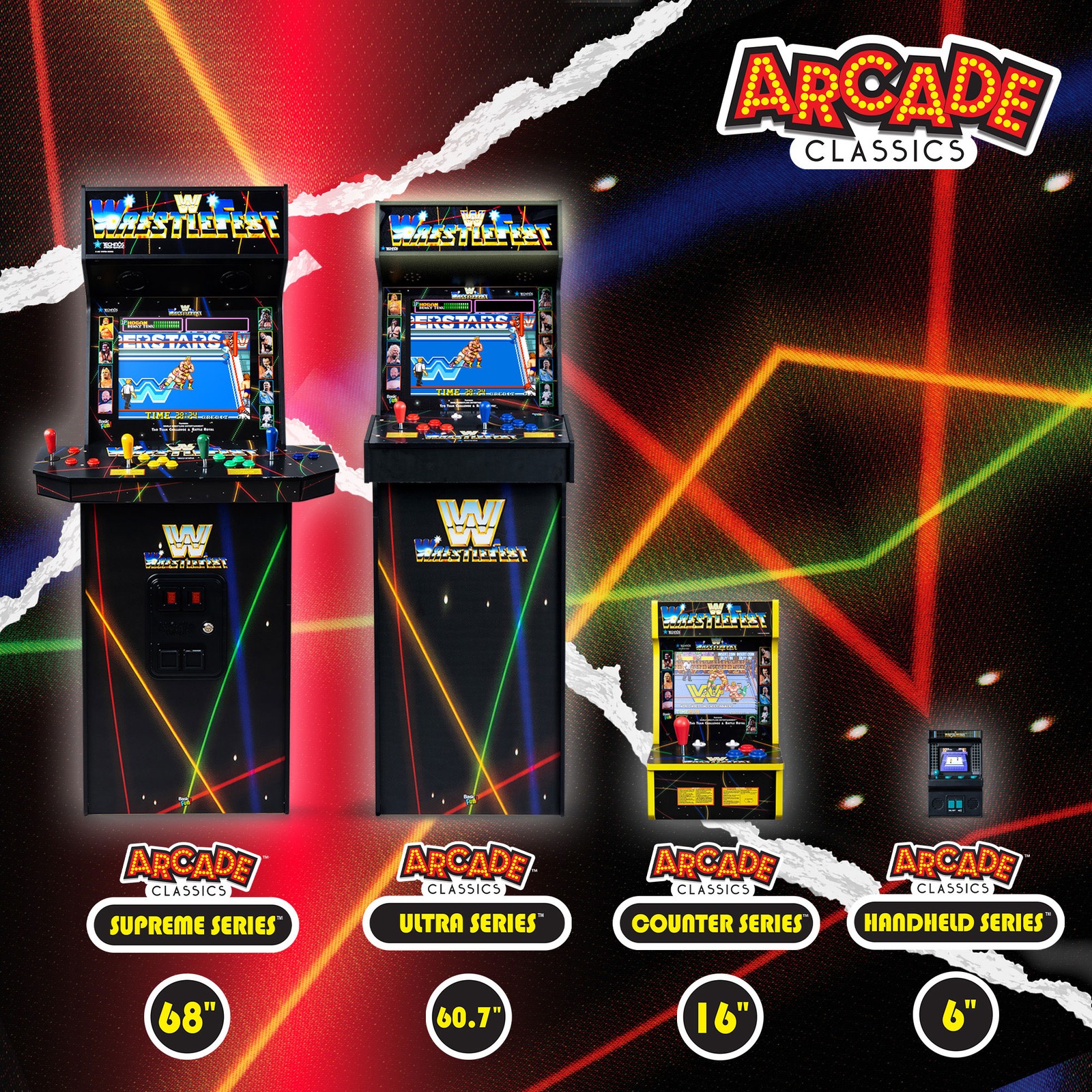 Arcade Classics WWE Counter Series Game with 8″ Liquid Crystal Screen & 4 Games